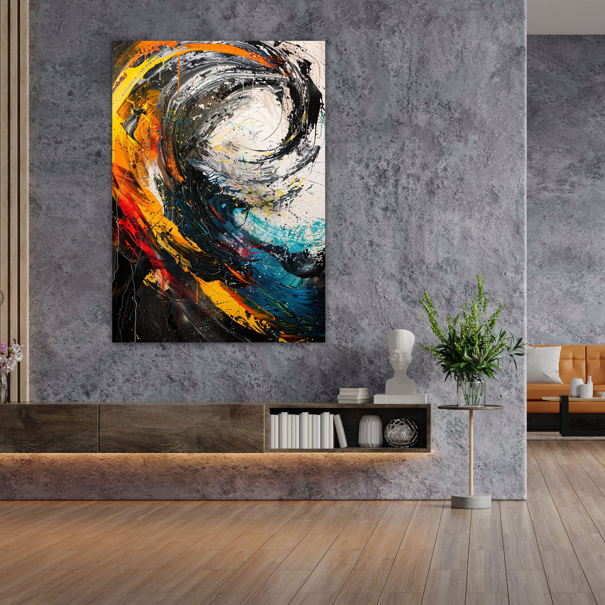 Whirlwind Lines Wall Art - Action Painting, Bold Lines, Whirlwind Of Creativity, Canvas Print