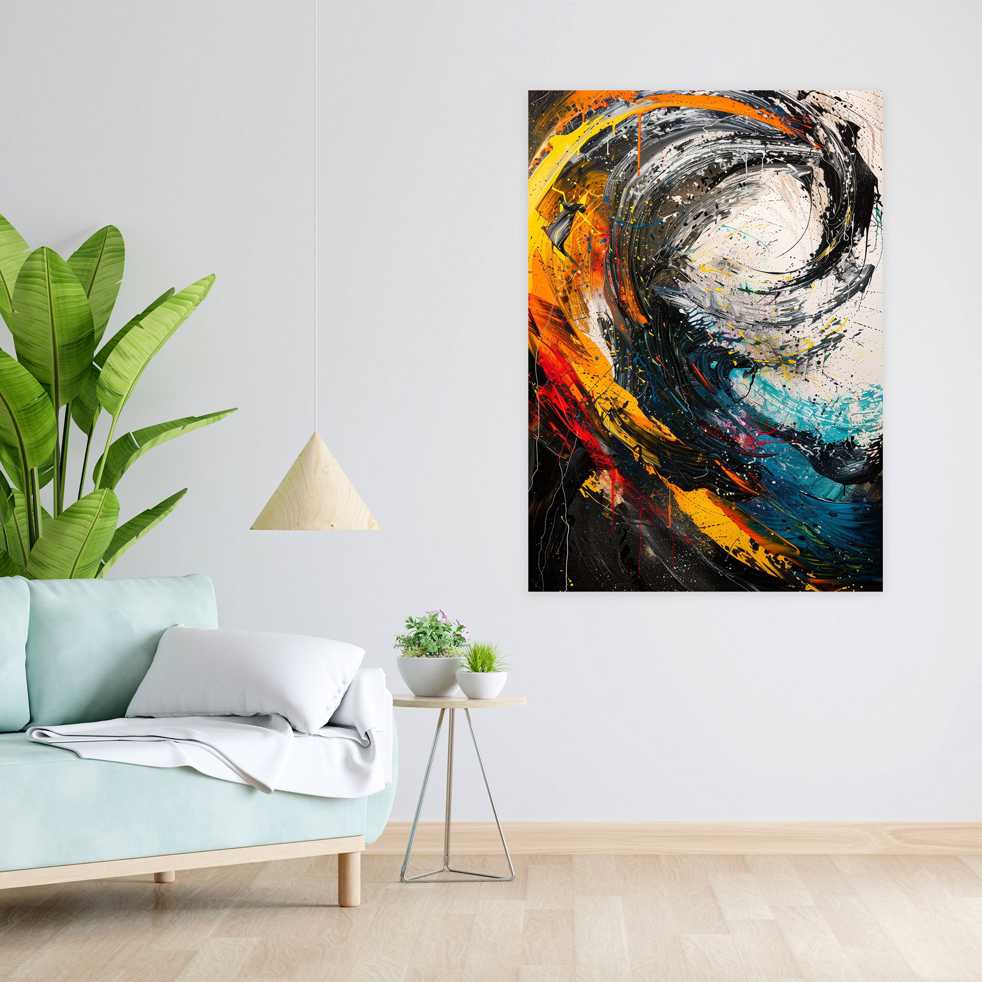 Whirlwind Lines Wall Art - Action Painting, Bold Lines, Whirlwind Of Creativity, Canvas Print