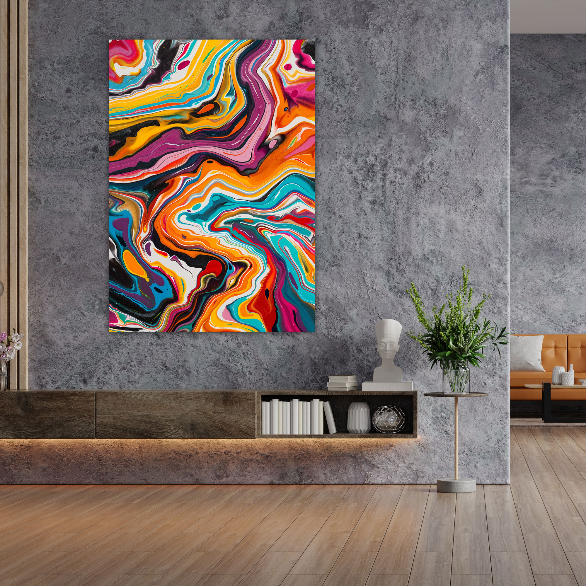Action Painting Canvas Print - Action Painting, Wall Art, Wall Decoration, Canvas