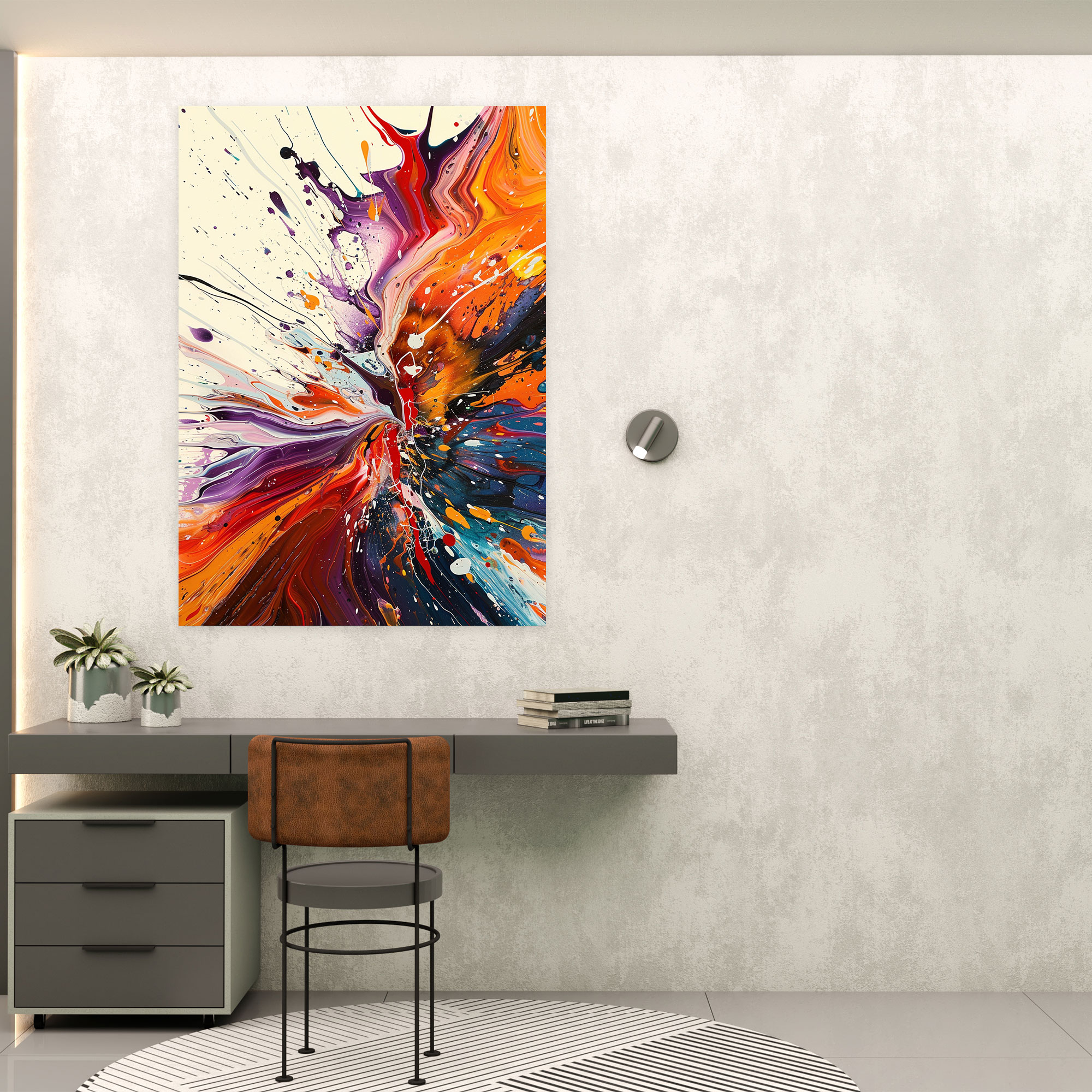 Dynamic Action Painting Wall Art - Action Painting, Wall Art, Canvas, Wall Decoration