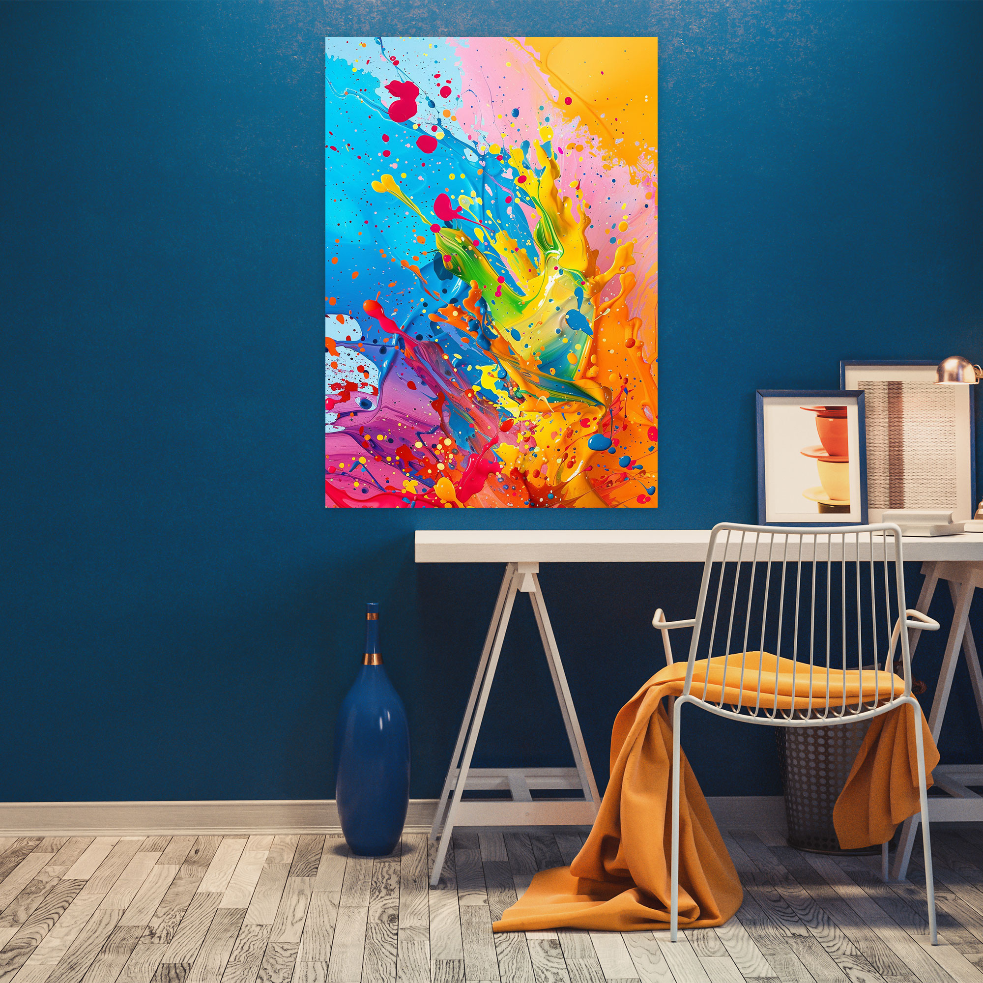 Colorful Action Painting Canvas Print - Action Painting, Action Painting, Canvas, Canvas Wall Art