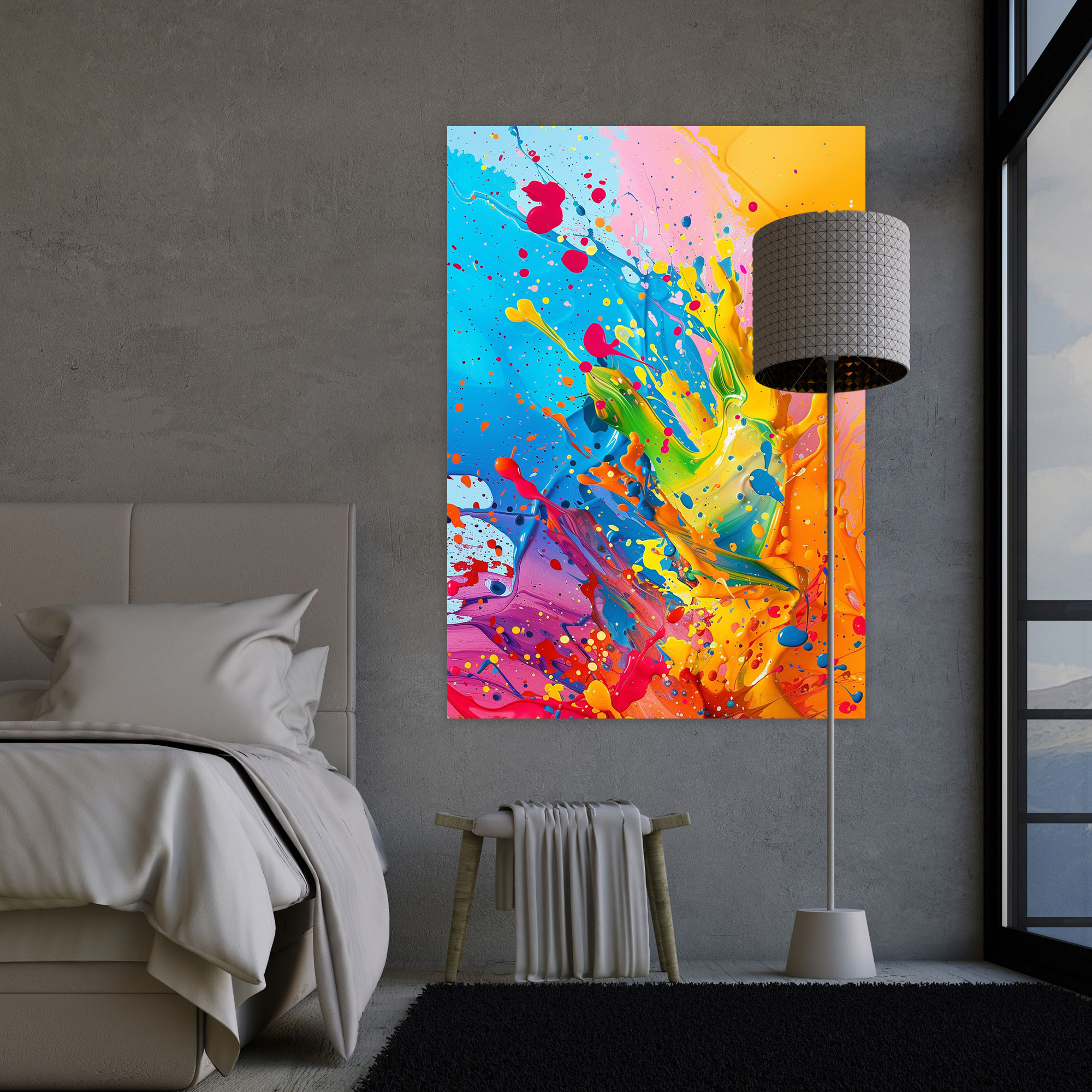 Colorful Action Painting Canvas Print - Action Painting, Action Painting, Canvas, Canvas Wall Art