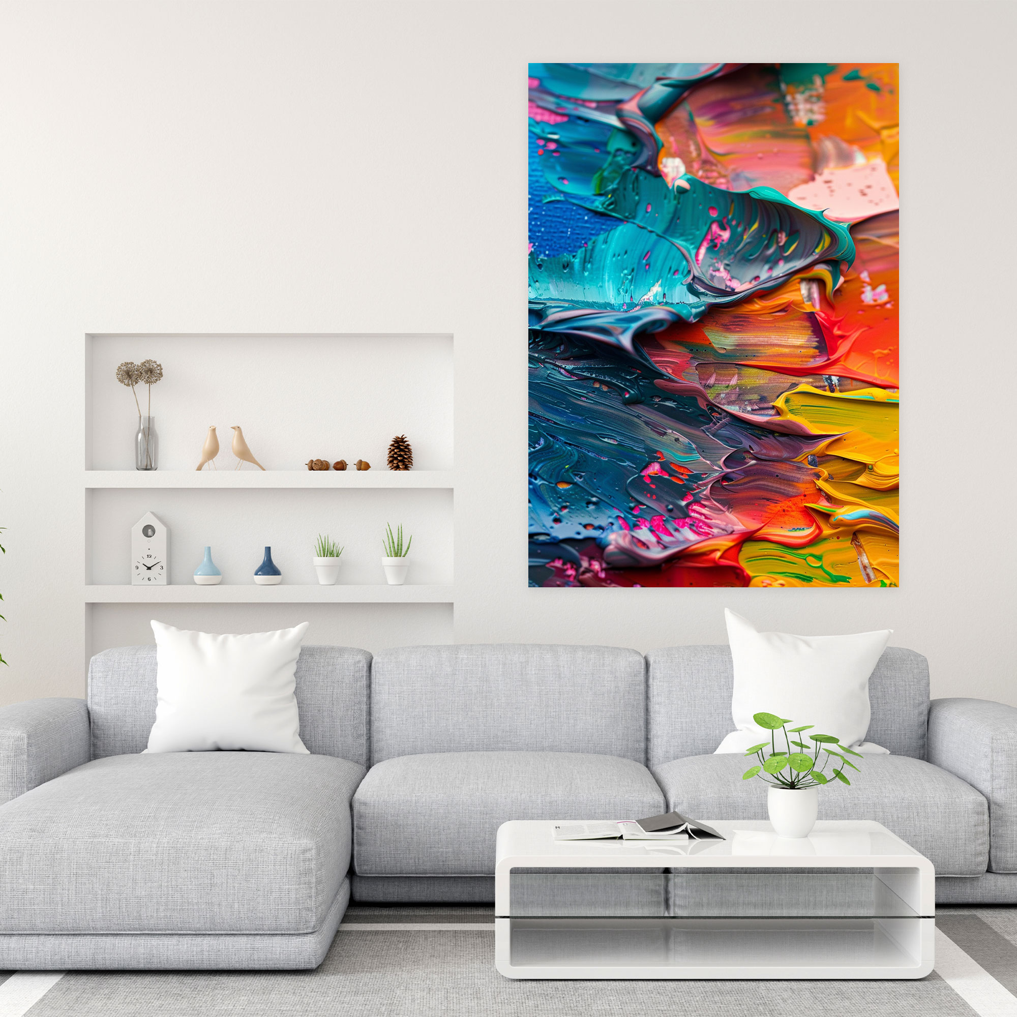 Textured Action Painting Canvas Print - Action Painting, Wall Art, Wall Decoration, Canvas Print