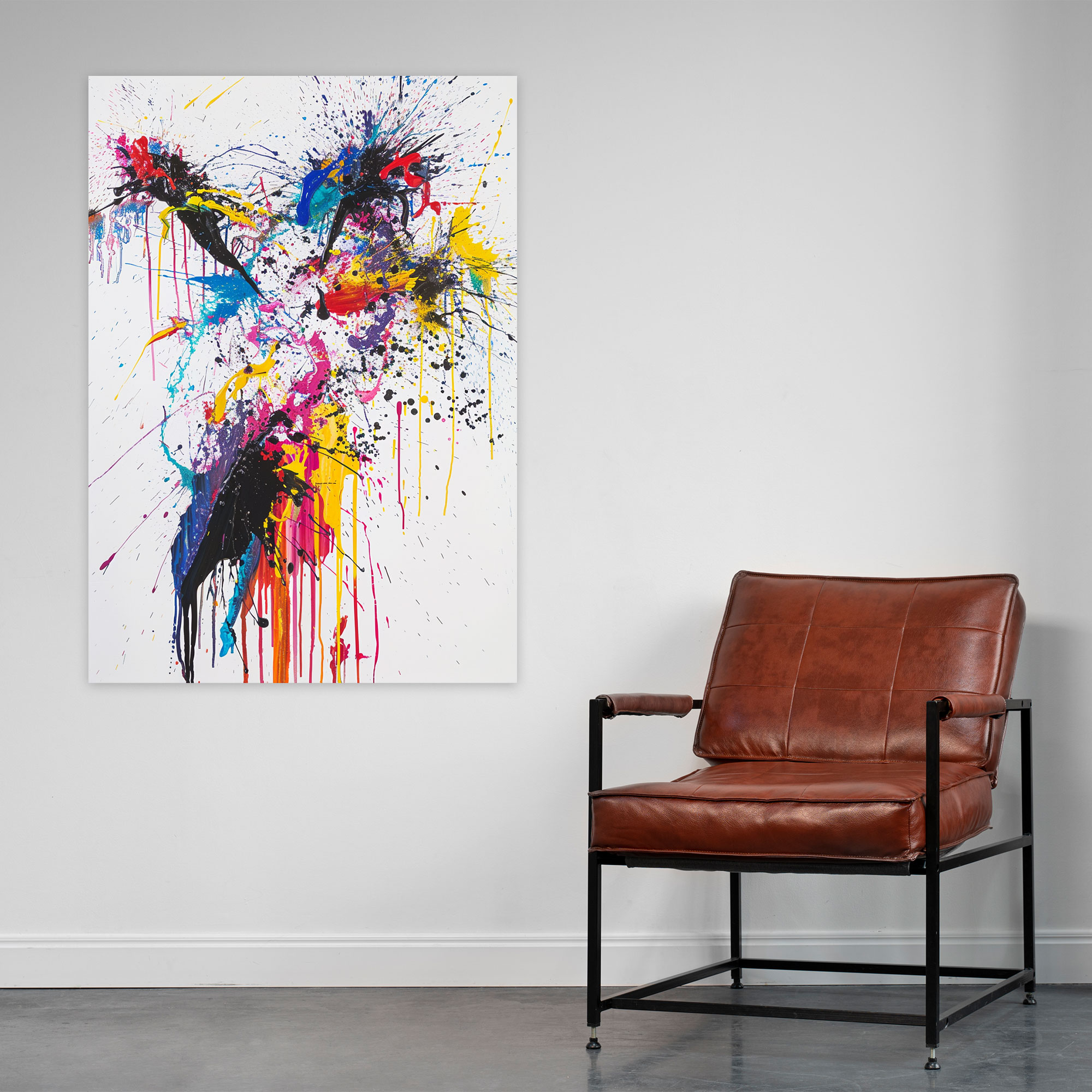 Chaotic Action Painting Canvas Print - Action Painting, Canvas Wall Art, Wall Art, Action Painting