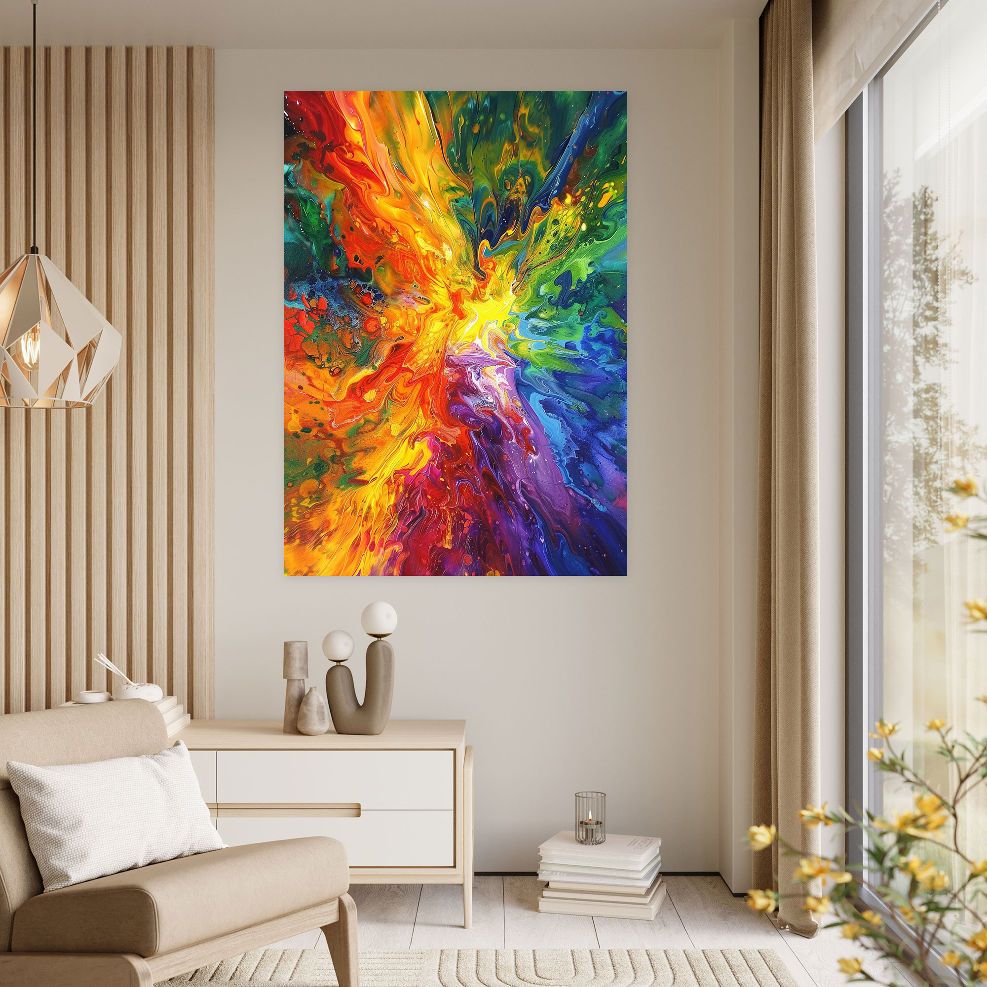 Creative Explosion Action Painting Canvas Print - Action Painting, Canvas Wall Art, Action Painting, Home Decoration