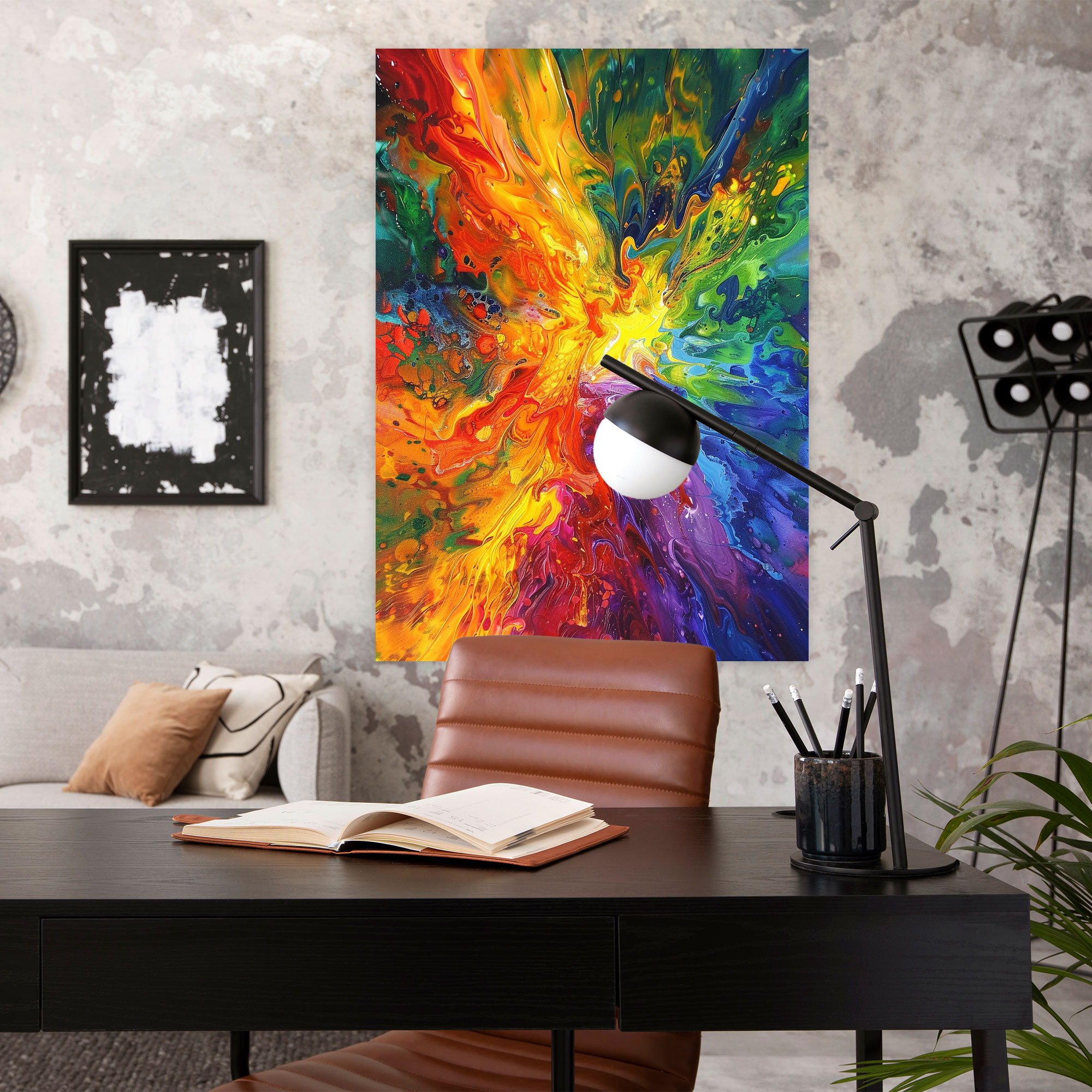 Creative Explosion Action Painting Canvas Print - Action Painting, Canvas Wall Art, Action Painting, Home Decoration