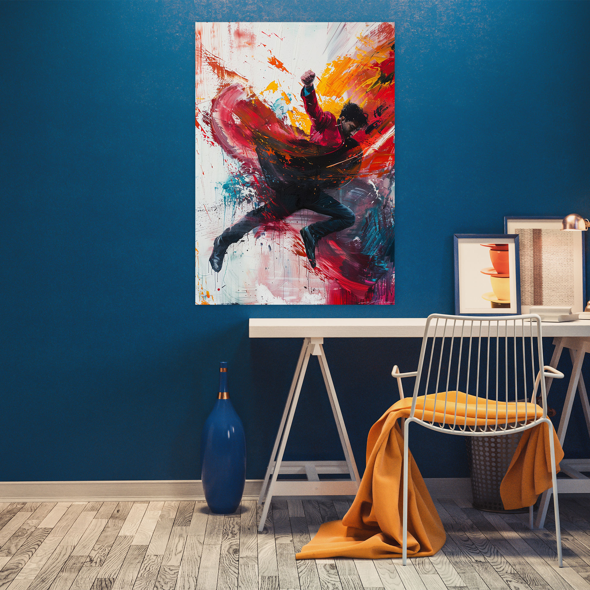 Dramatic Impact Action Painting Wall Art - Action Painting, Wall Decoration, Home Decoration, Action Painting