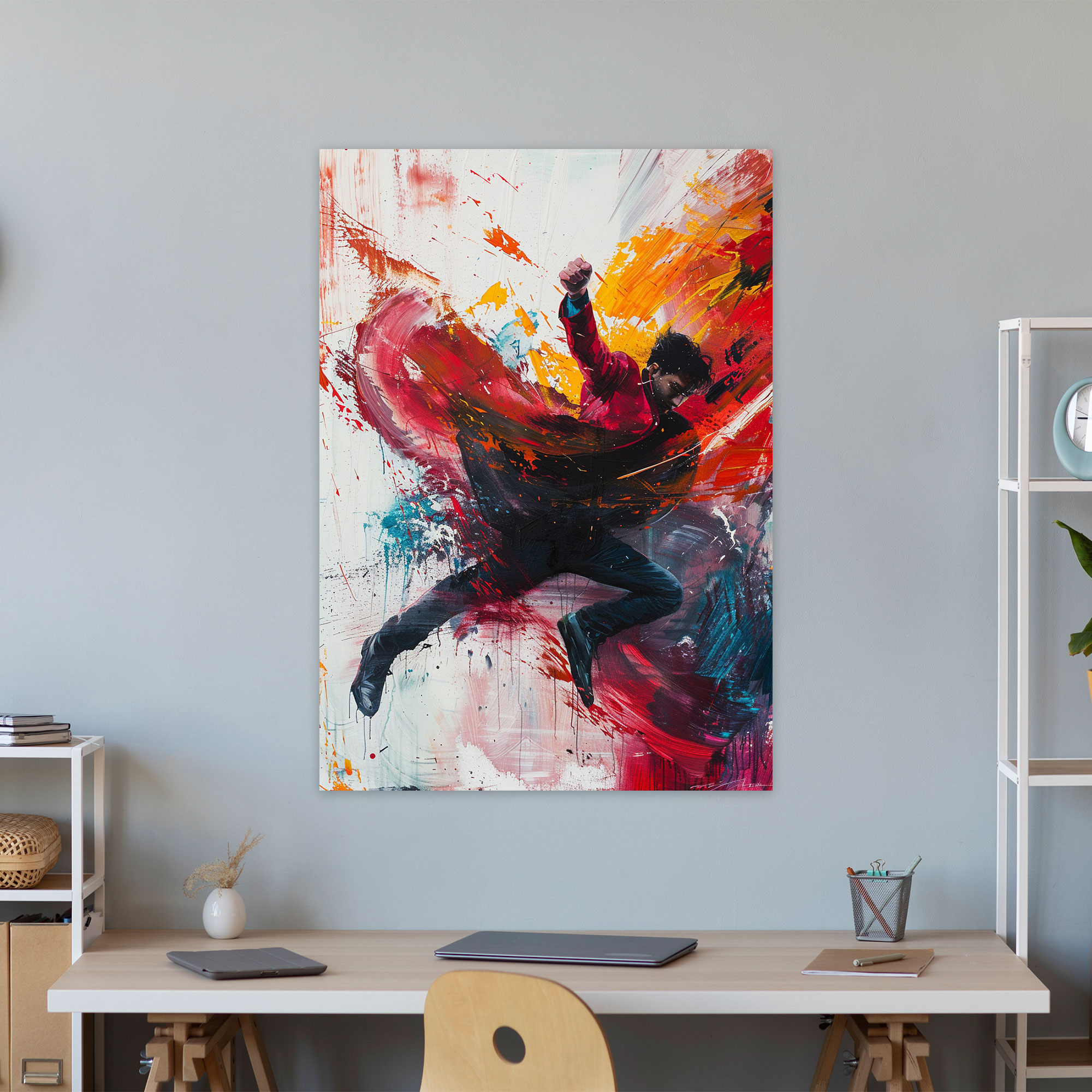 Dramatic Impact Action Painting Wall Art - Action Painting, Wall Decoration, Home Decoration, Action Painting