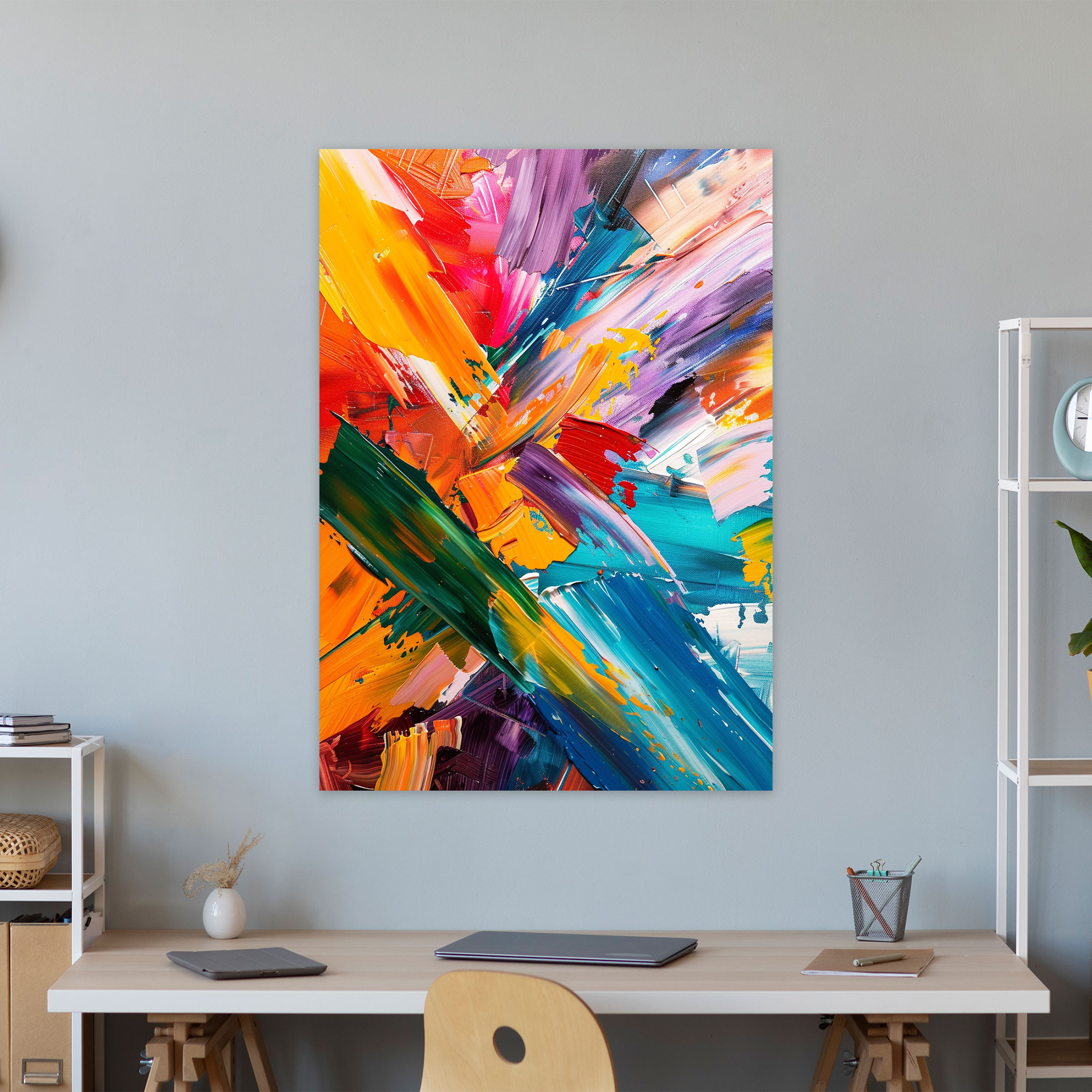 Action Painting Wall Art - Action Painting, Action Painting, Bold Colors, Wall Decoration