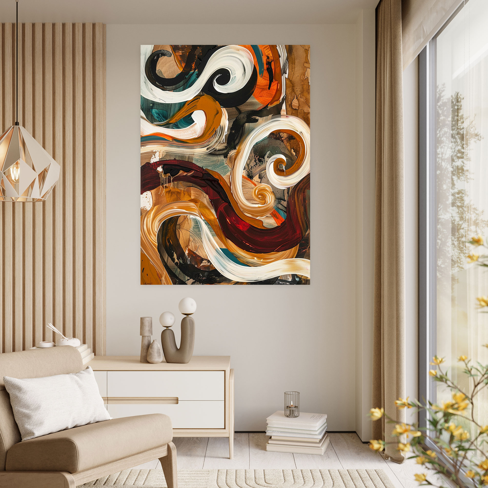 Action Painting Wall Decoration - Action Painting, Action Painting, Wall Decoration, Earth Tones