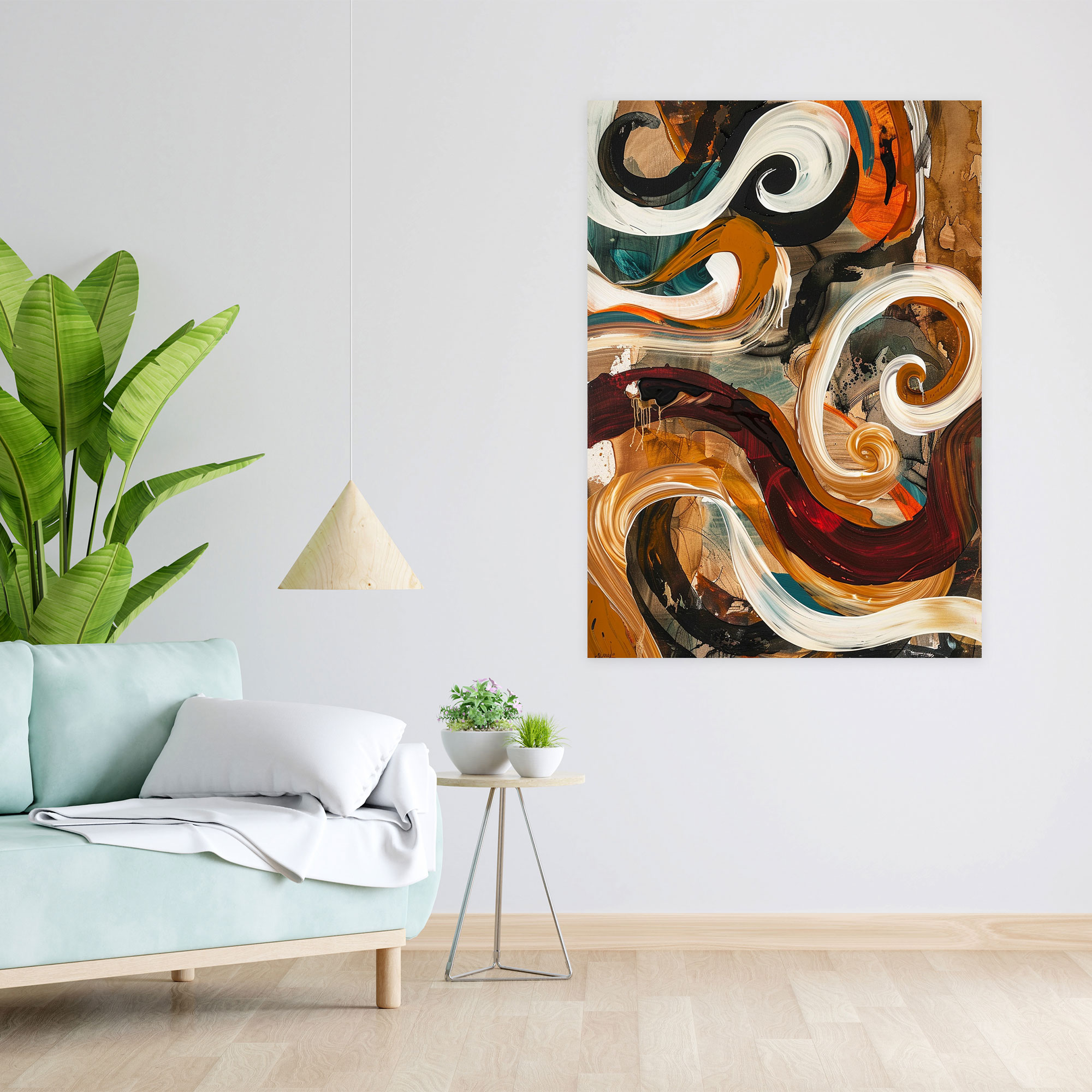 Action Painting Wall Decoration - Action Painting, Action Painting, Wall Decoration, Earth Tones