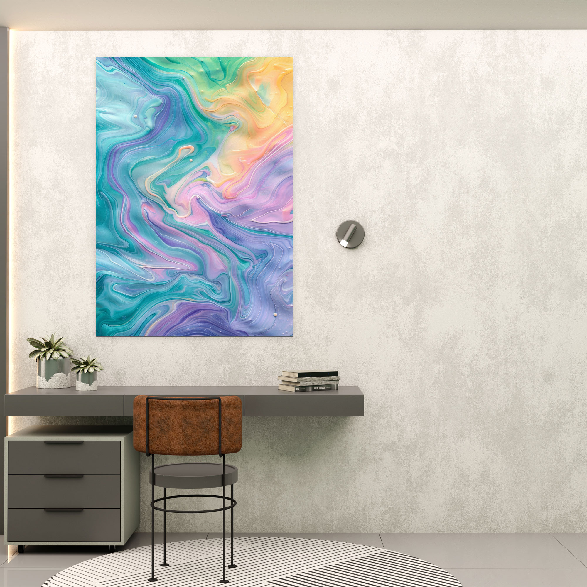 Action Painting Wall Art - Action Painting, Canvas Print, Pastel Colors, Action Painting