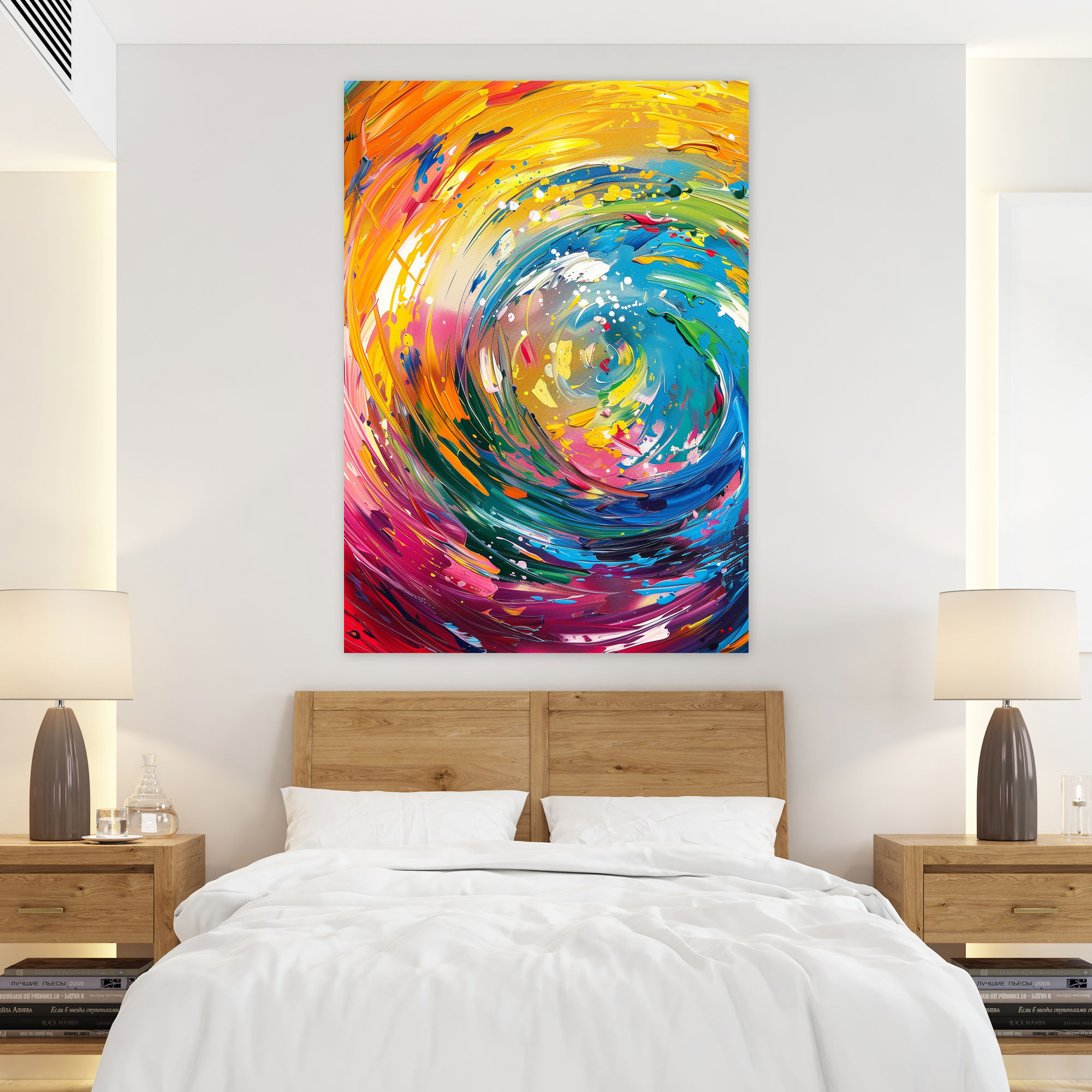 Action Painting Wall Decoration - Action Painting, Bright Colors, Home Decoration, Canvas Print