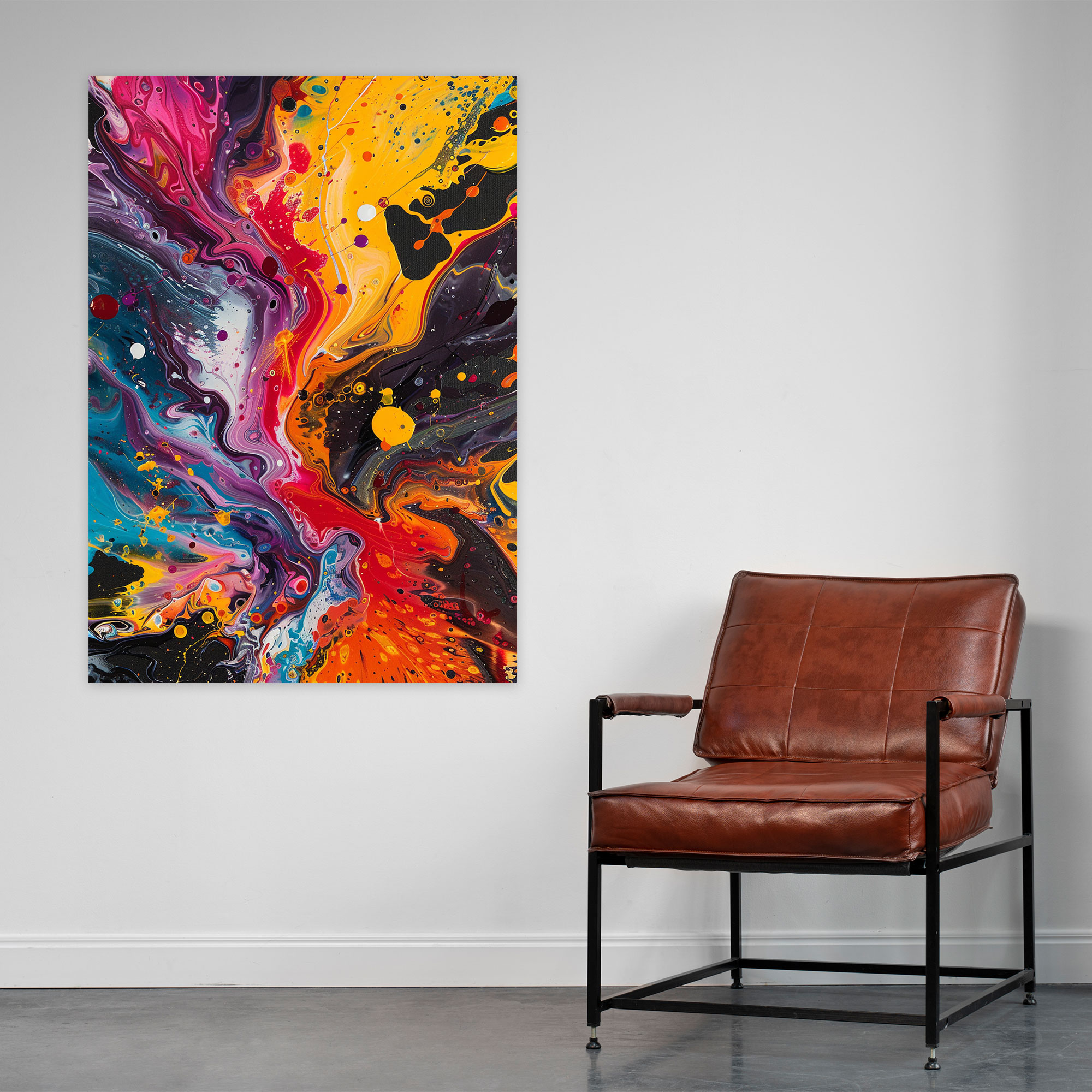 Action Painting Canvas Print: Swirling Paint Patterns - Action Painting, Wall Decoration, Wall Art, Canvas