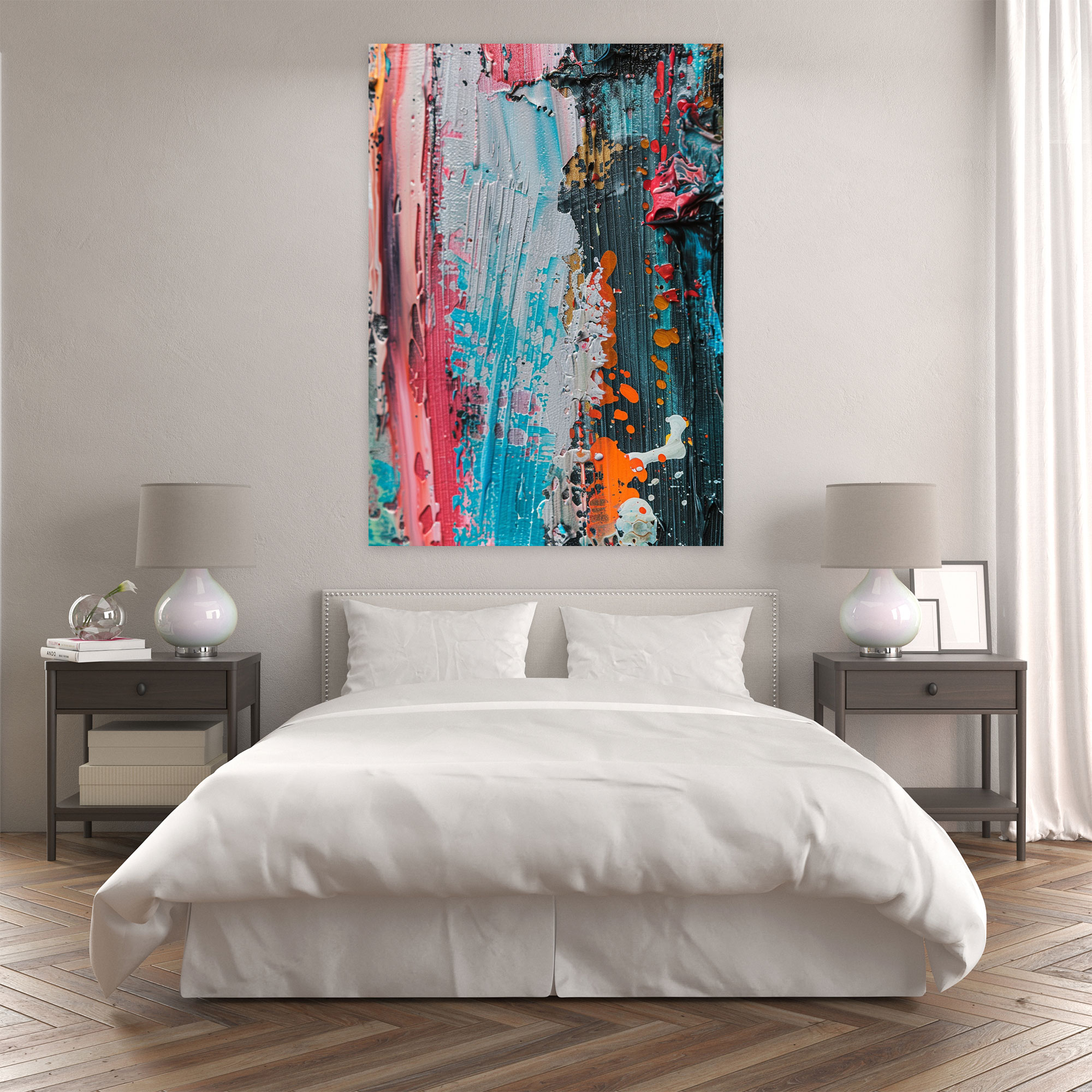Action Painting Wall Art: Layers Of Paint - Action Painting, Home Decoration, Action Painting, Wall Decoration