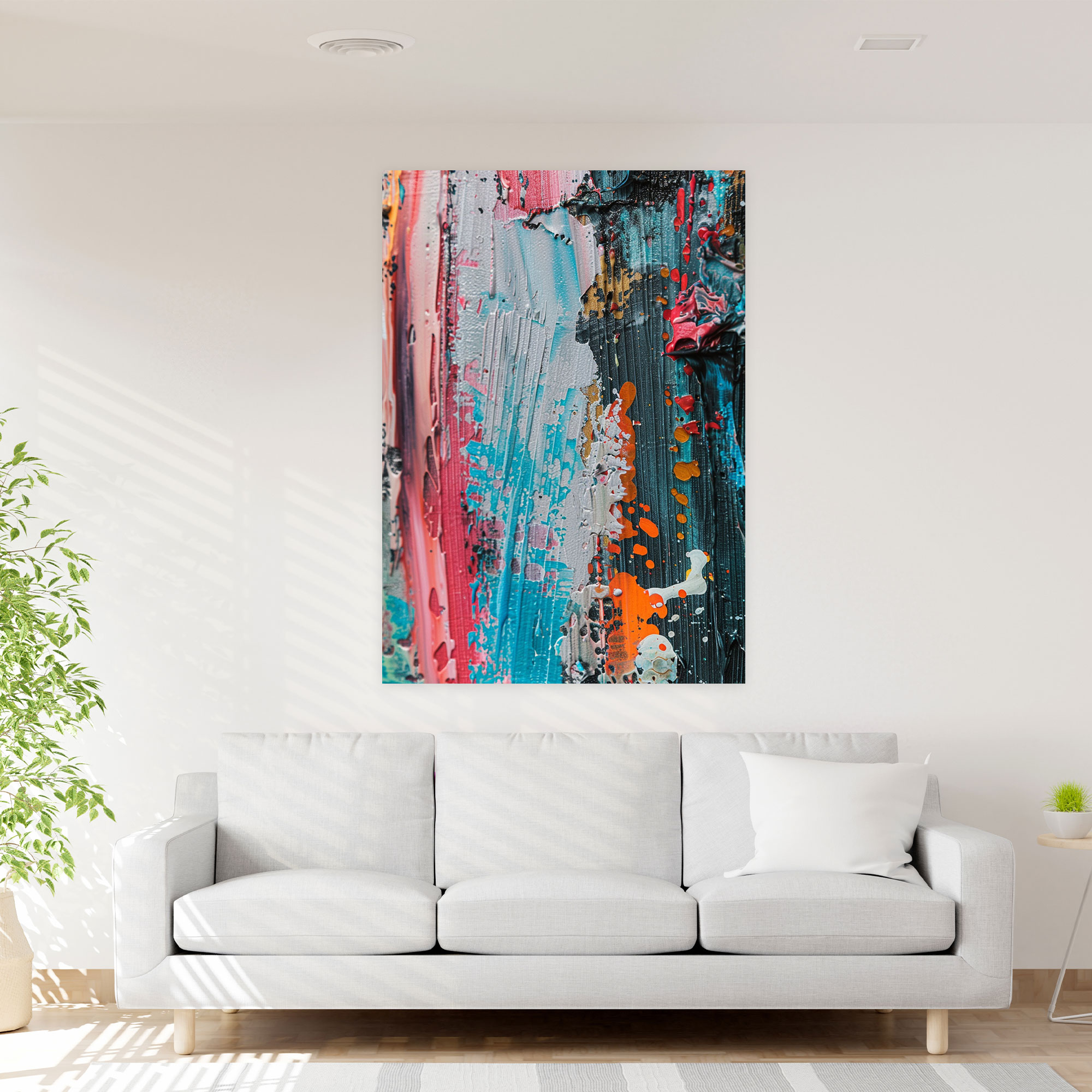 Action Painting Wall Art: Layers Of Paint - Action Painting, Home Decoration, Action Painting, Wall Decoration
