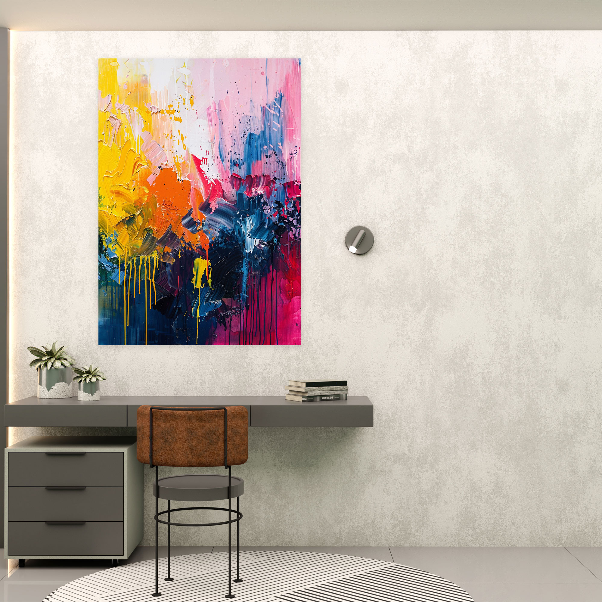 Action Painting Canvas Print: Bold Color Splashes - Action Painting, Canvas Print, Wall Decoration, Canvas
