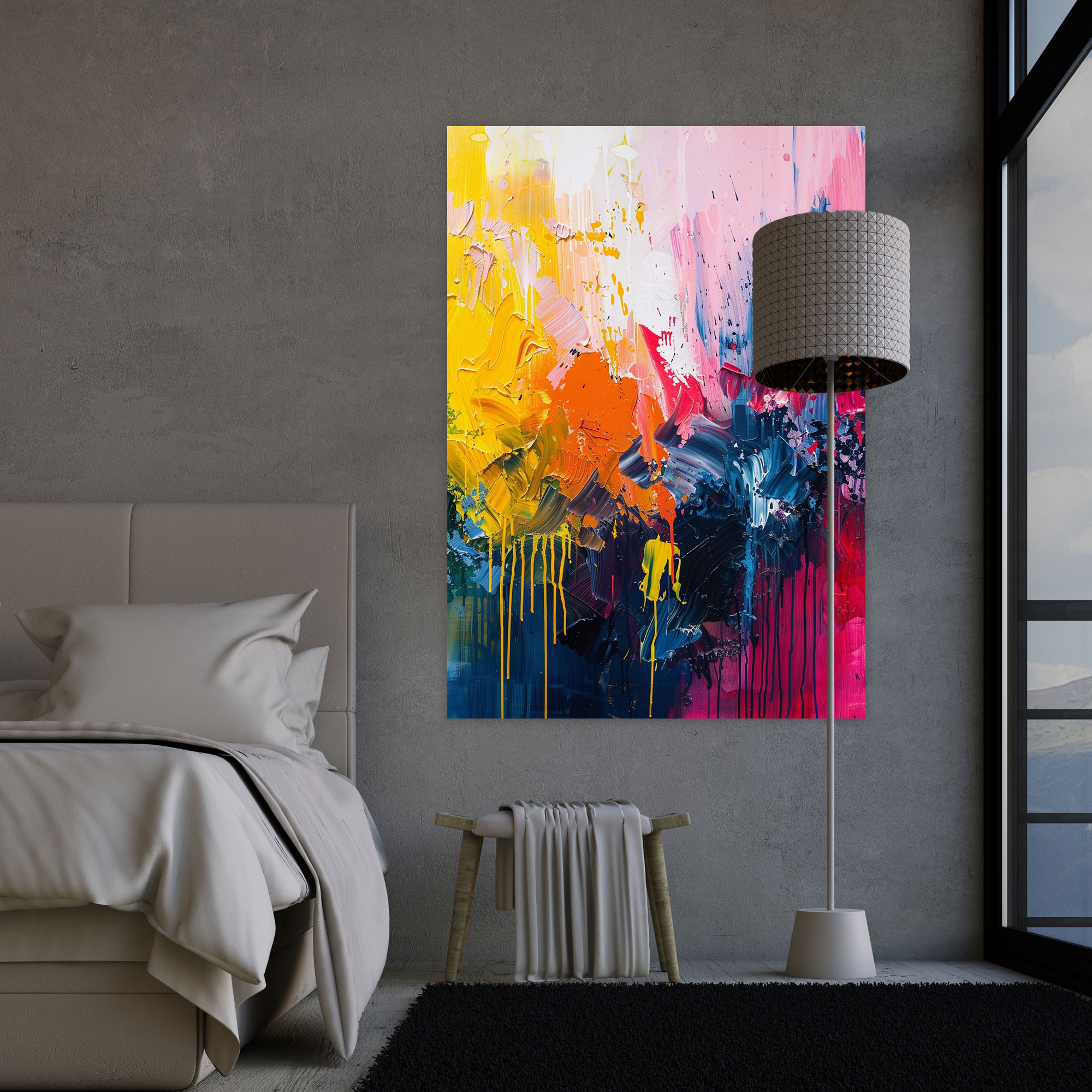 Action Painting Canvas Print: Bold Color Splashes - Action Painting, Canvas Print, Wall Decoration, Canvas