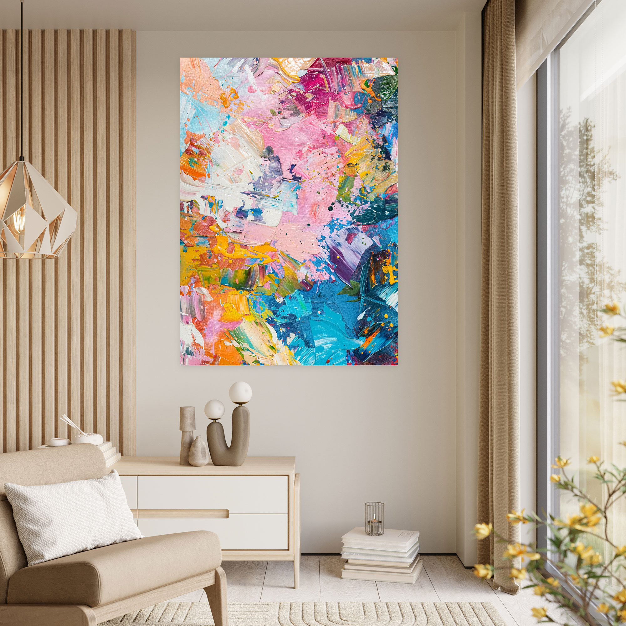 Action Painting Canvas Print: Chaos Of Colors - Action Painting, Wall Art, Canvas Print, Wall Decoration