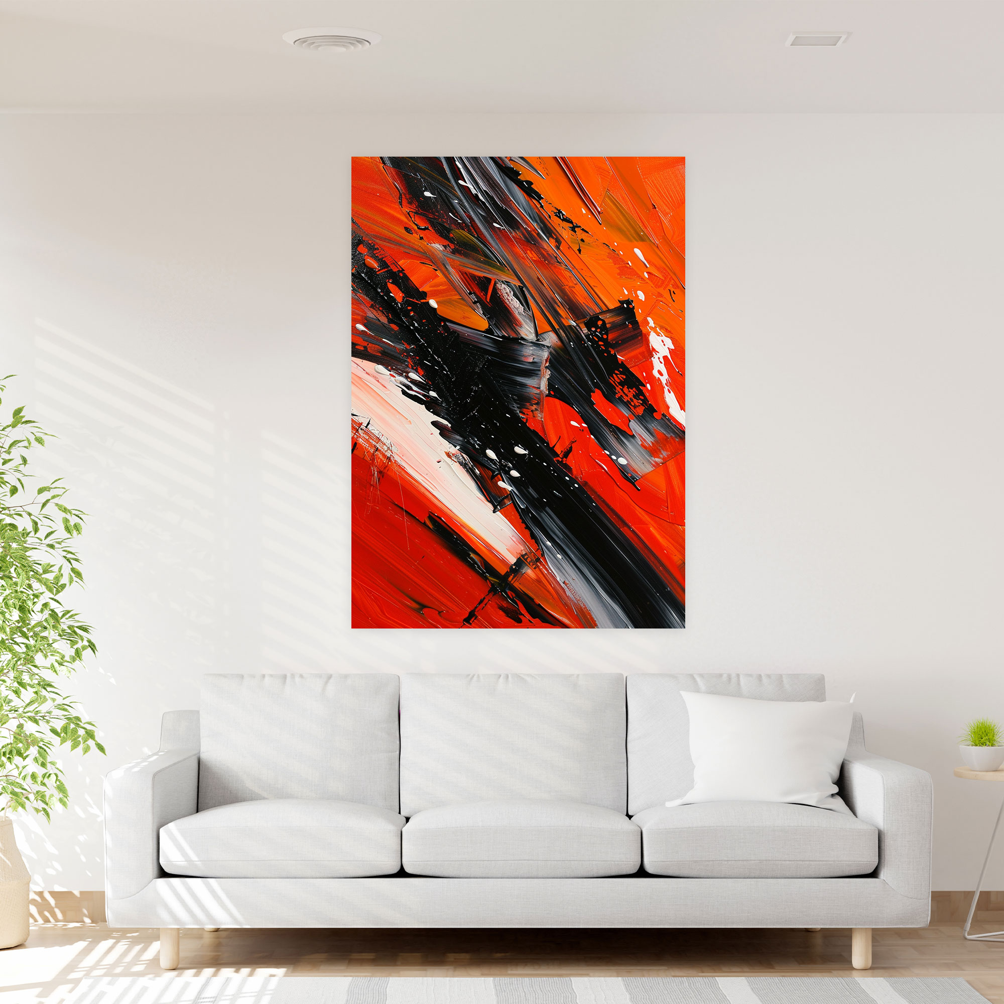 Action Painting Wall Art: Expressive Brushstrokes - Action Painting, Canvas, Canvas Wall Art, Home Decoration
