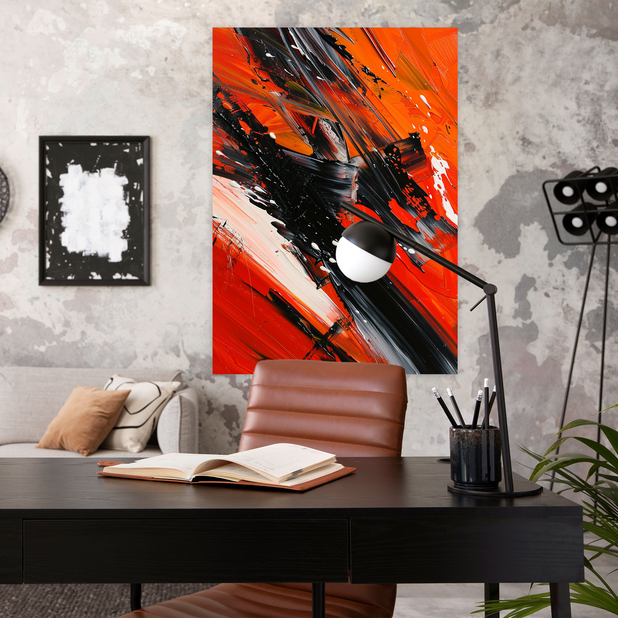 Action Painting Wall Art: Expressive Brushstrokes - Action Painting, Canvas, Canvas Wall Art, Home Decoration