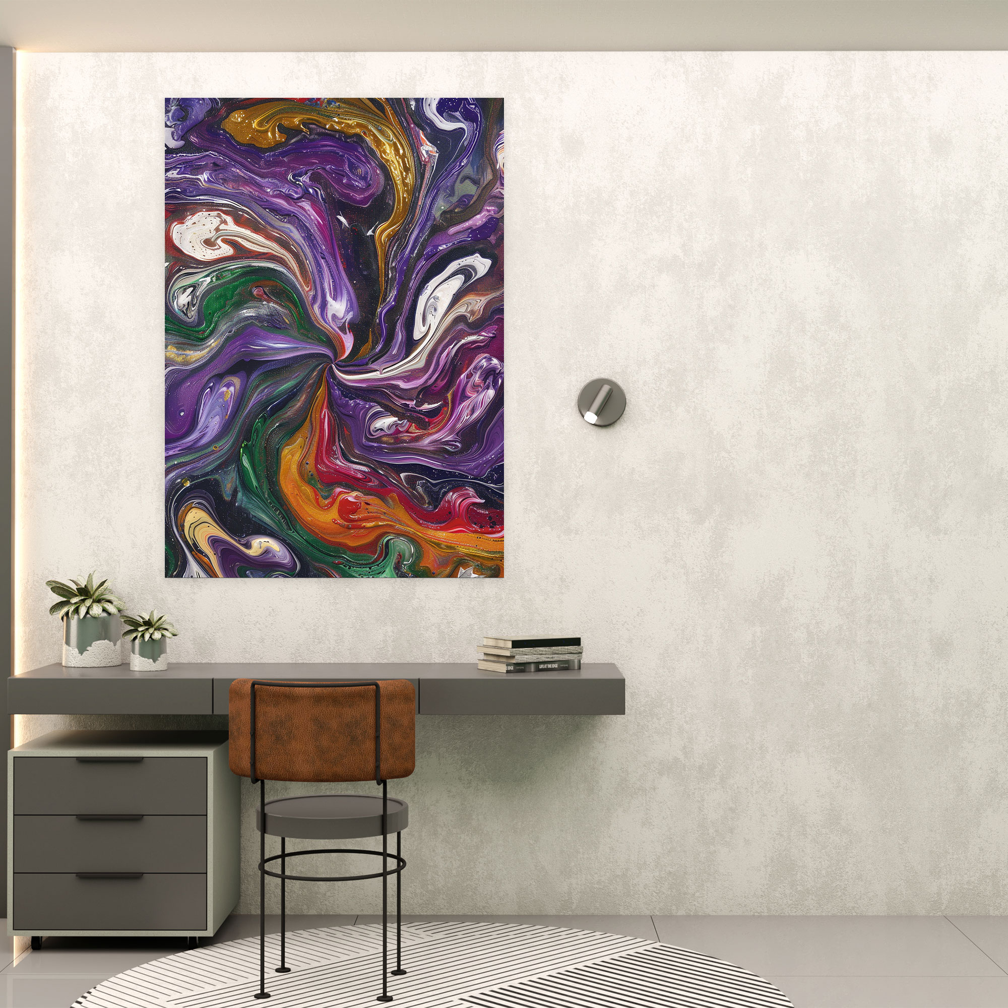 Action Painting Canvas Print - Dynamic Swirls Of Color - Action Painting, Action Painting, Canvas Wall Art, Home Decoration