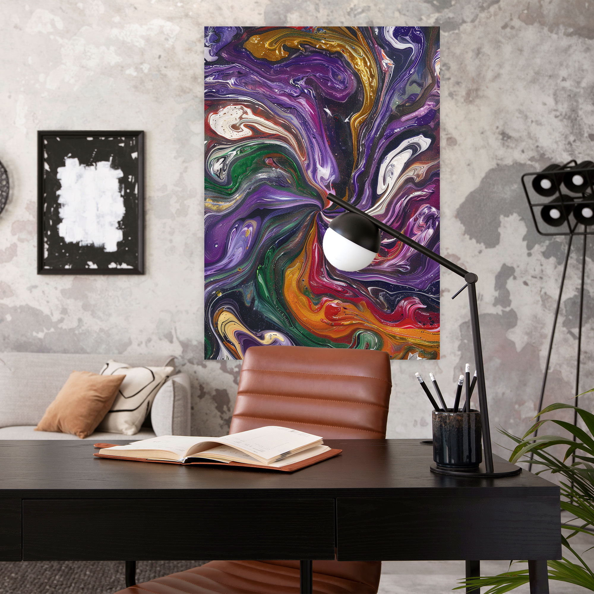 Action Painting Canvas Print - Dynamic Swirls Of Color - Action Painting, Action Painting, Canvas Wall Art, Home Decoration