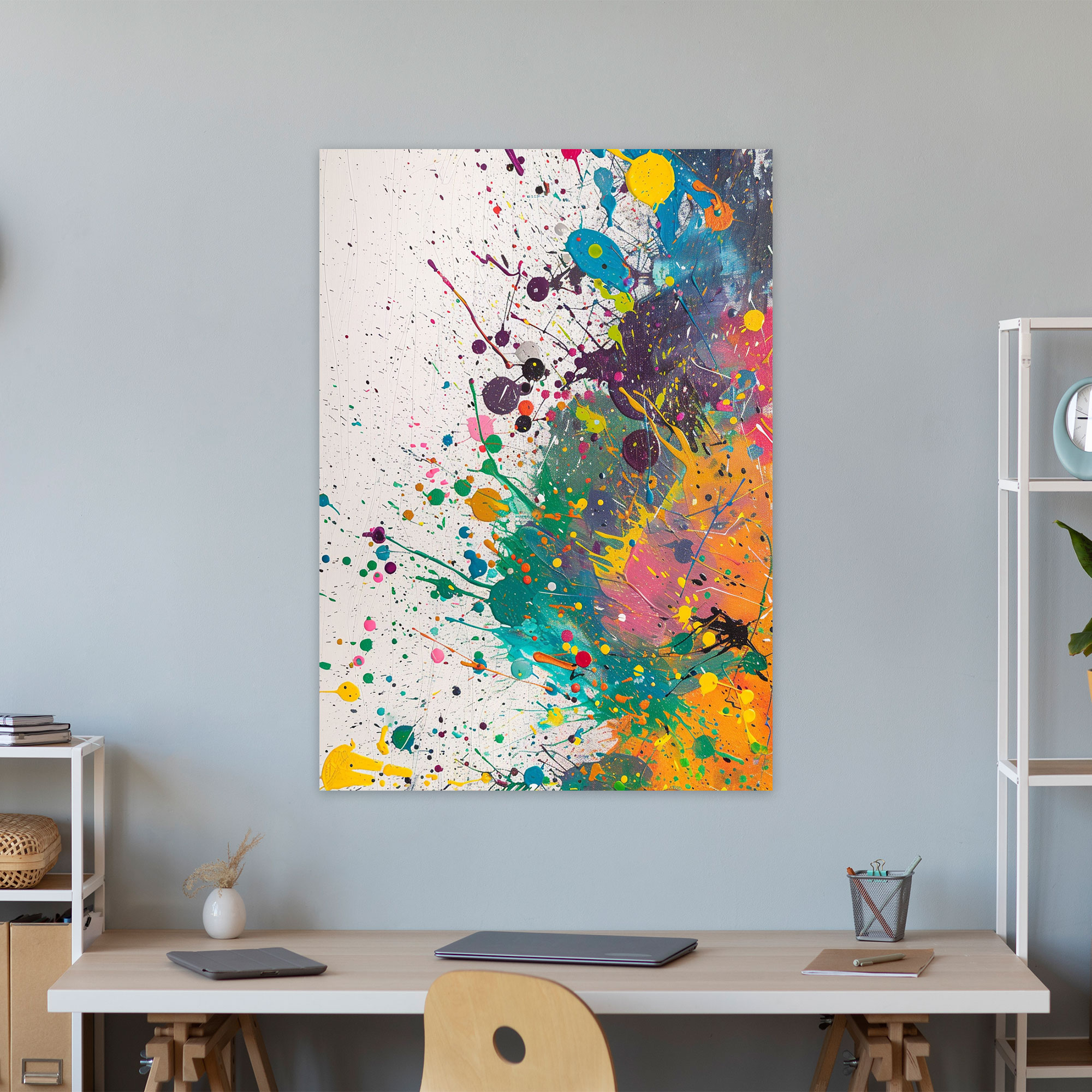 Action Painting Wall Art - Playful Splatters Of Paint - Action Painting, Canvas Wall Art, Home Decoration, Wall Decoration