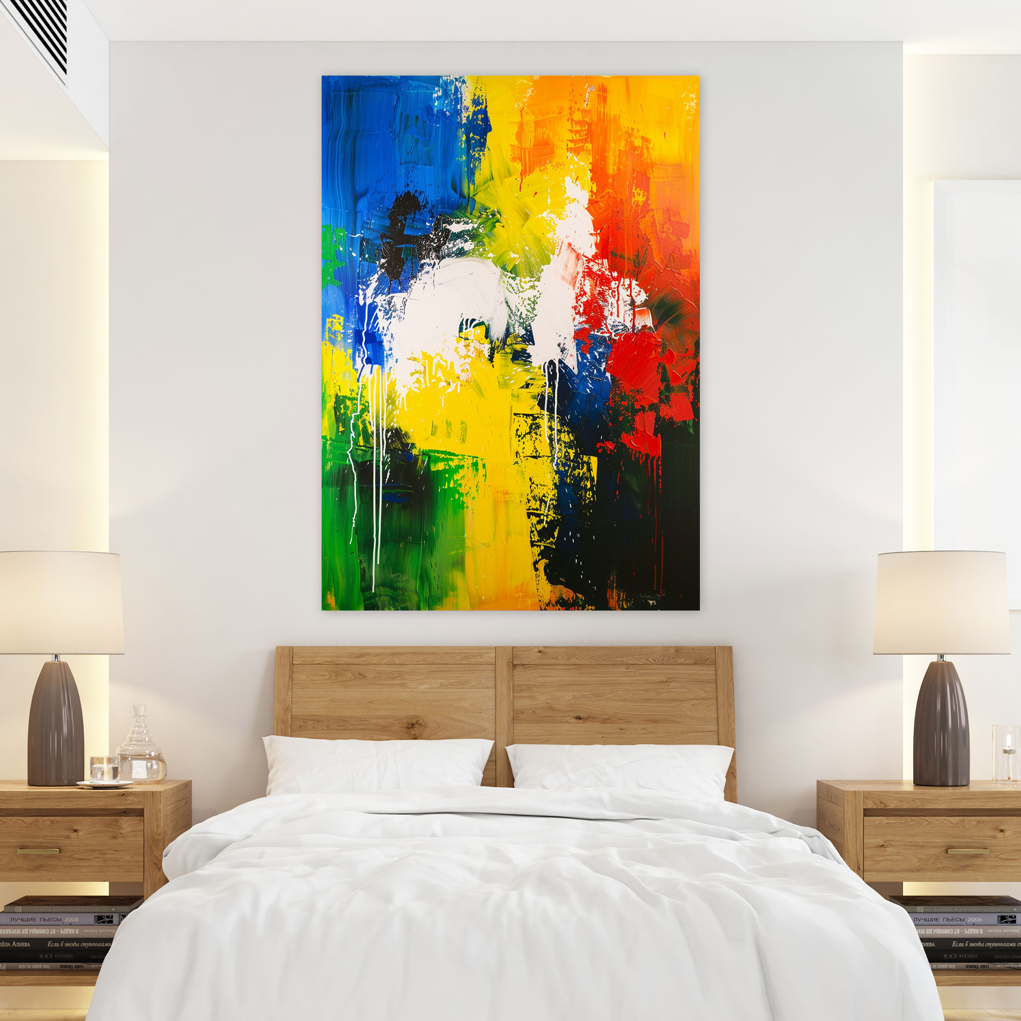 Action Painting Wall Decoration - Bold Vibrant Colors - Action Painting, Wall Decoration, Canvas Print, Action Painting