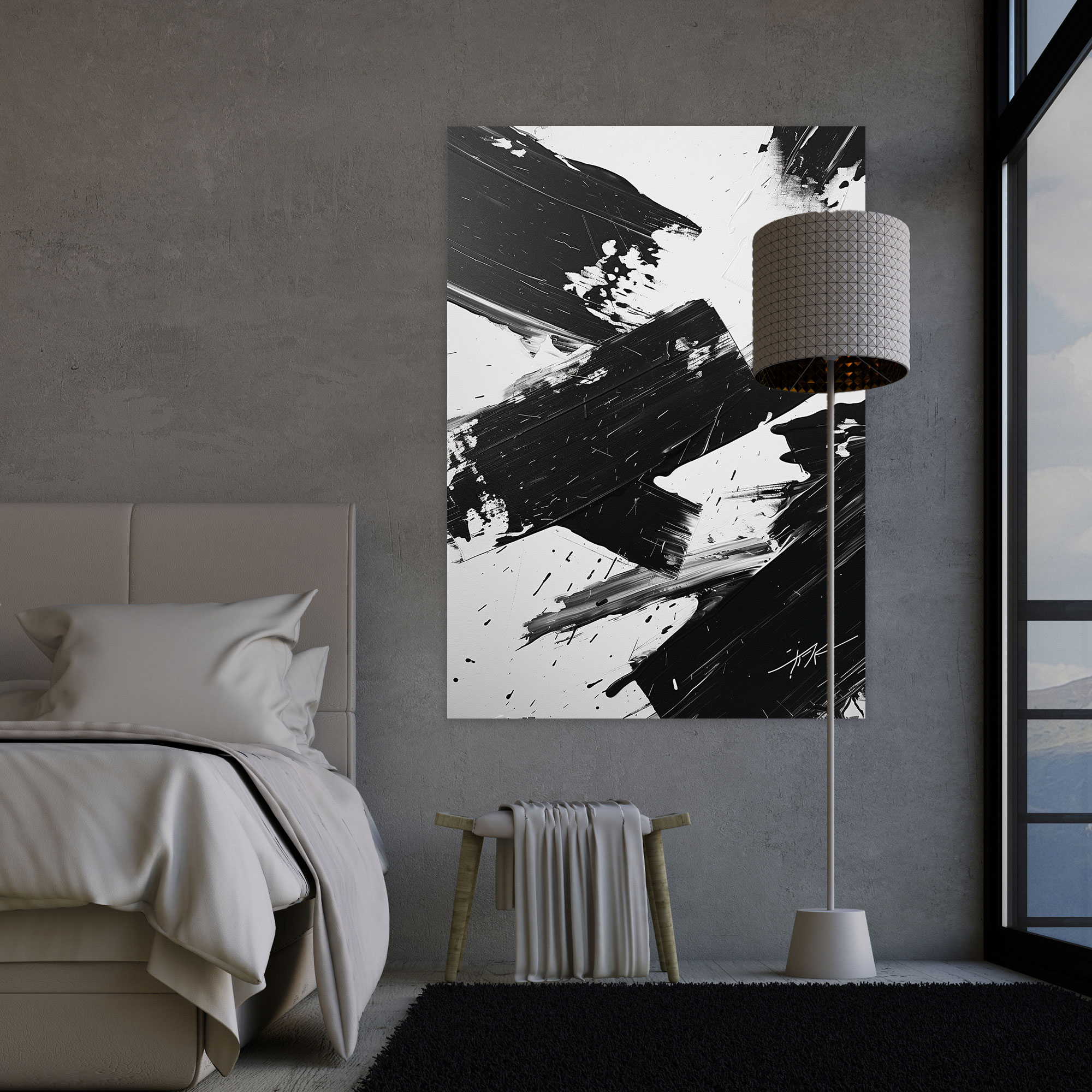 Dynamic Action Painting Wall Art - Action Painting, Wall Art, Canvas Wall Art, Home Decoration