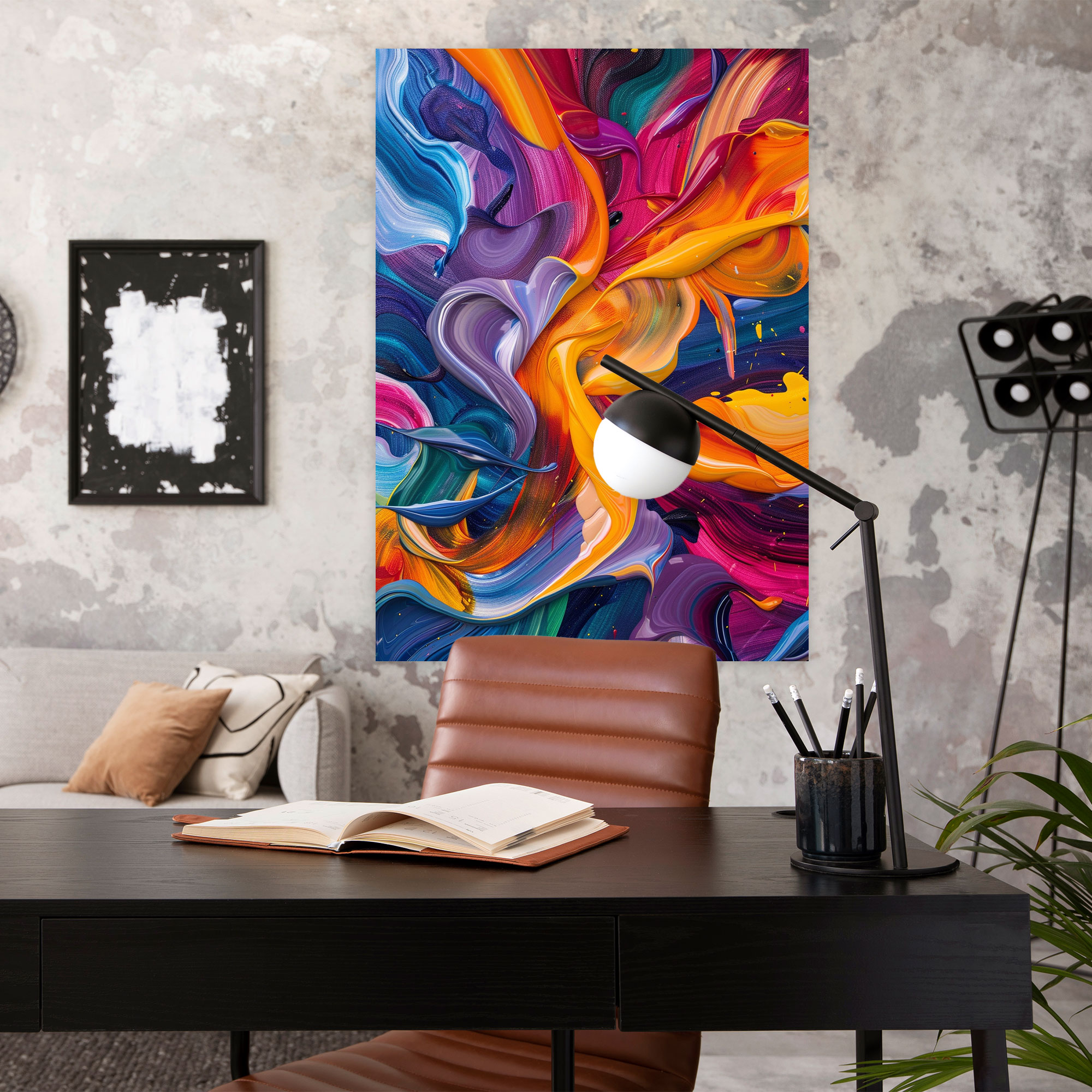 Abstract Action Painting Canvas Print - Action Painting, Home Decoration, Action Painting, Canvas Wall Art