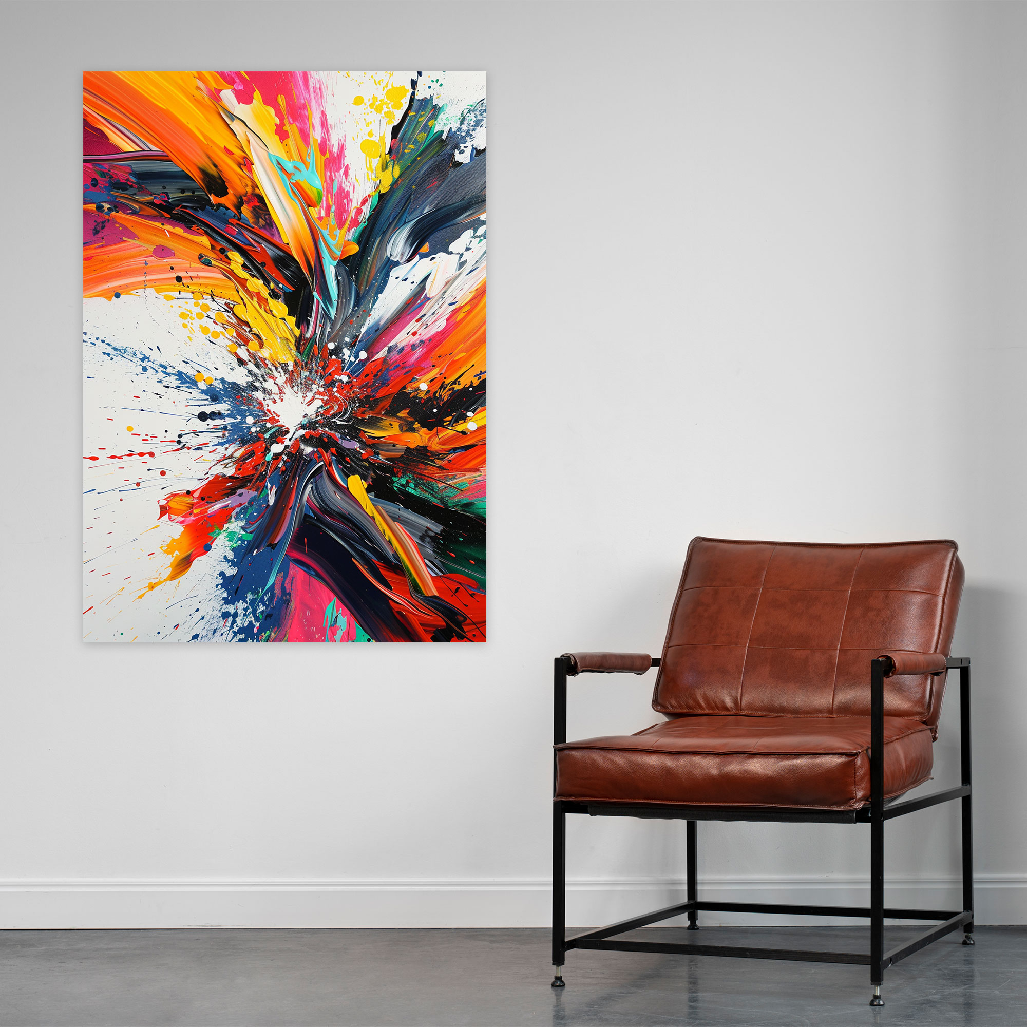 Expressive Action Painting Wall Decoration - Action Painting, Action Painting, Home Decoration, Wall Decoration