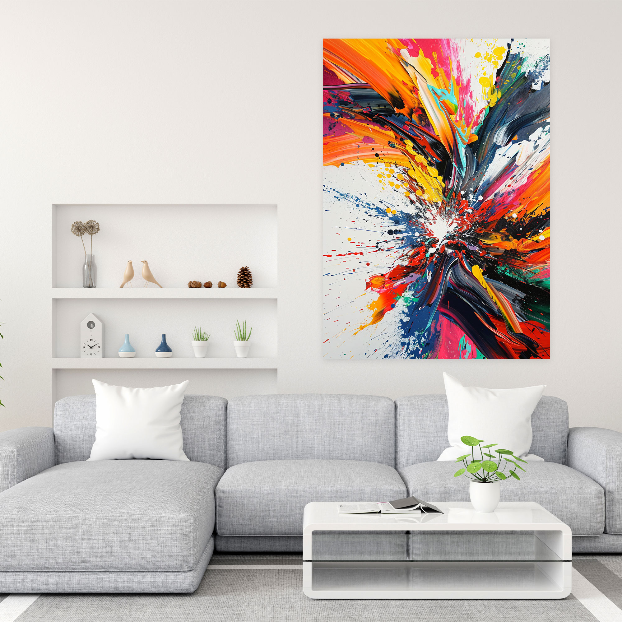 Expressive Action Painting Wall Decoration - Action Painting, Action Painting, Home Decoration, Wall Decoration