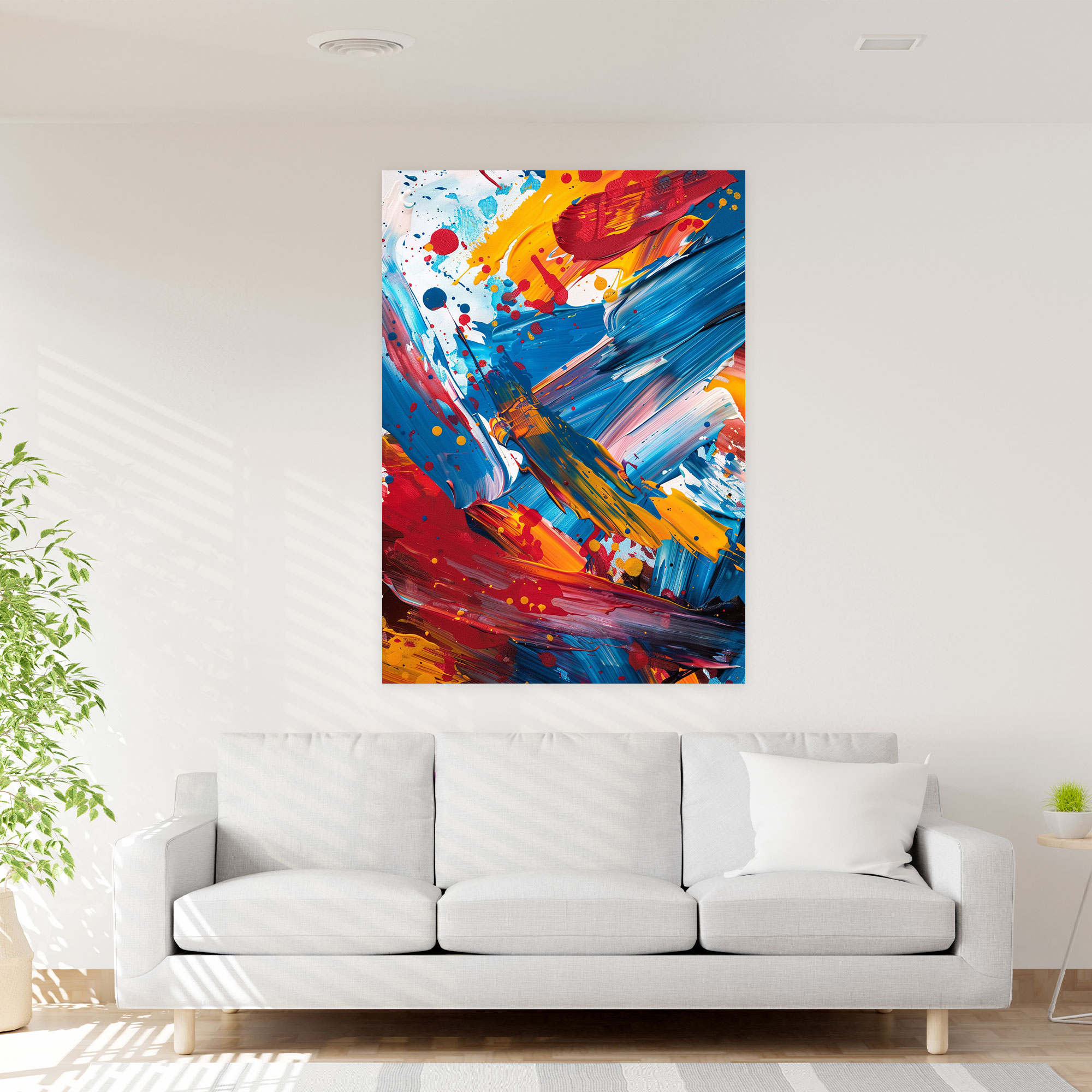 Contemporary Action Painting Canvas Print - Action Painting, Wall Decoration, Wall Art, Canvas
