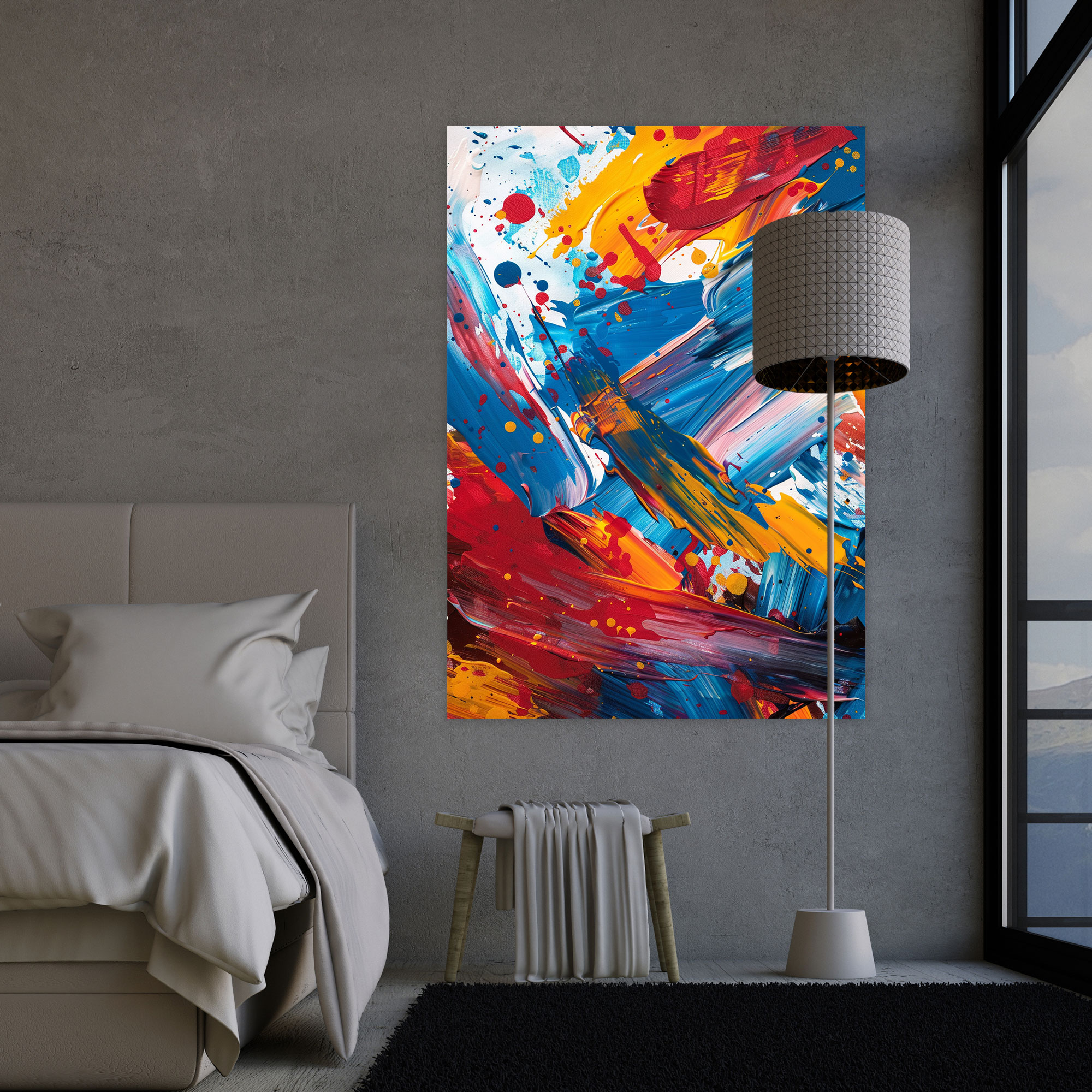 Contemporary Action Painting Canvas Print - Action Painting, Wall Decoration, Wall Art, Canvas
