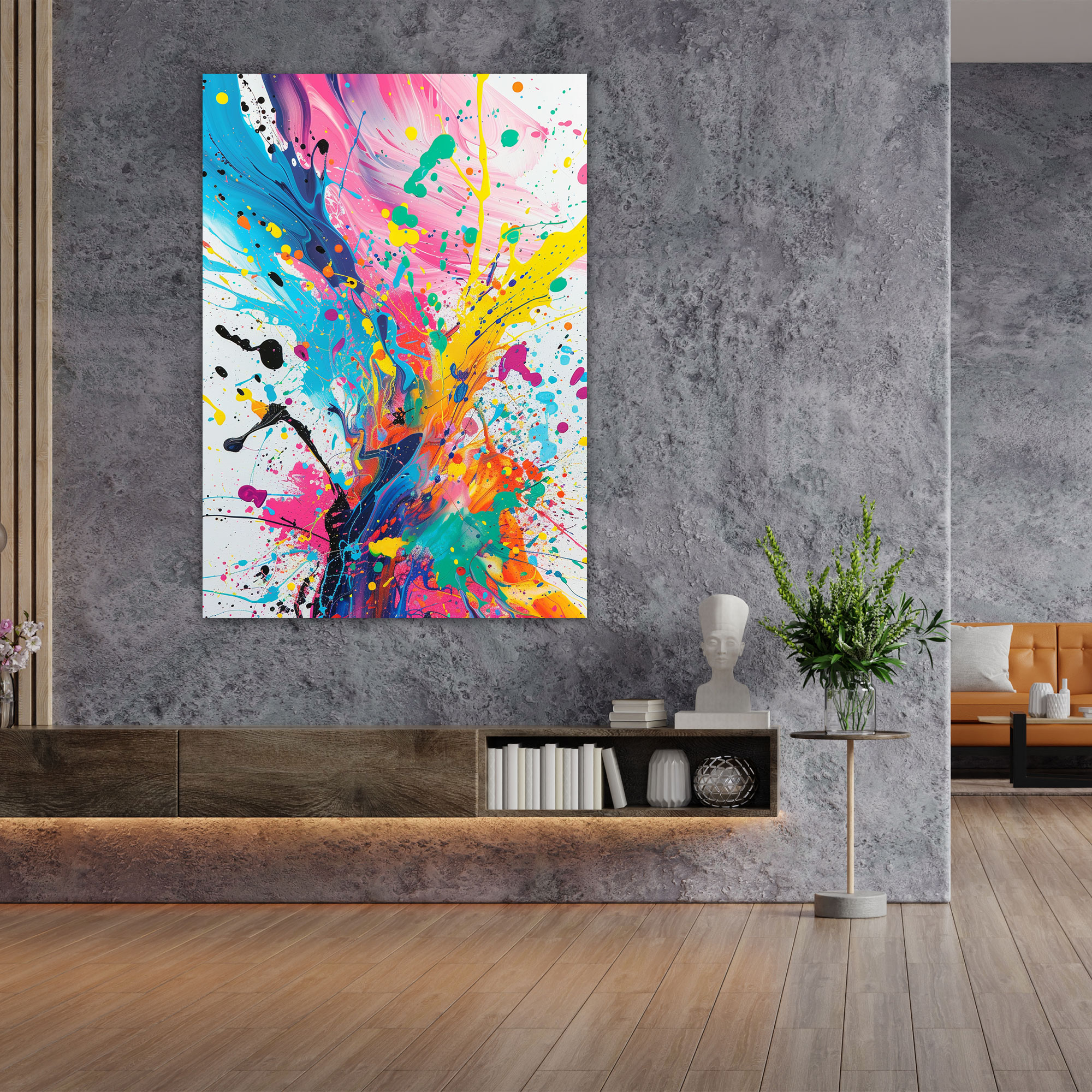 Whimsical Action Painting Canvas Print - Action Painting, Action Painting, Canvas Print, Wall Art