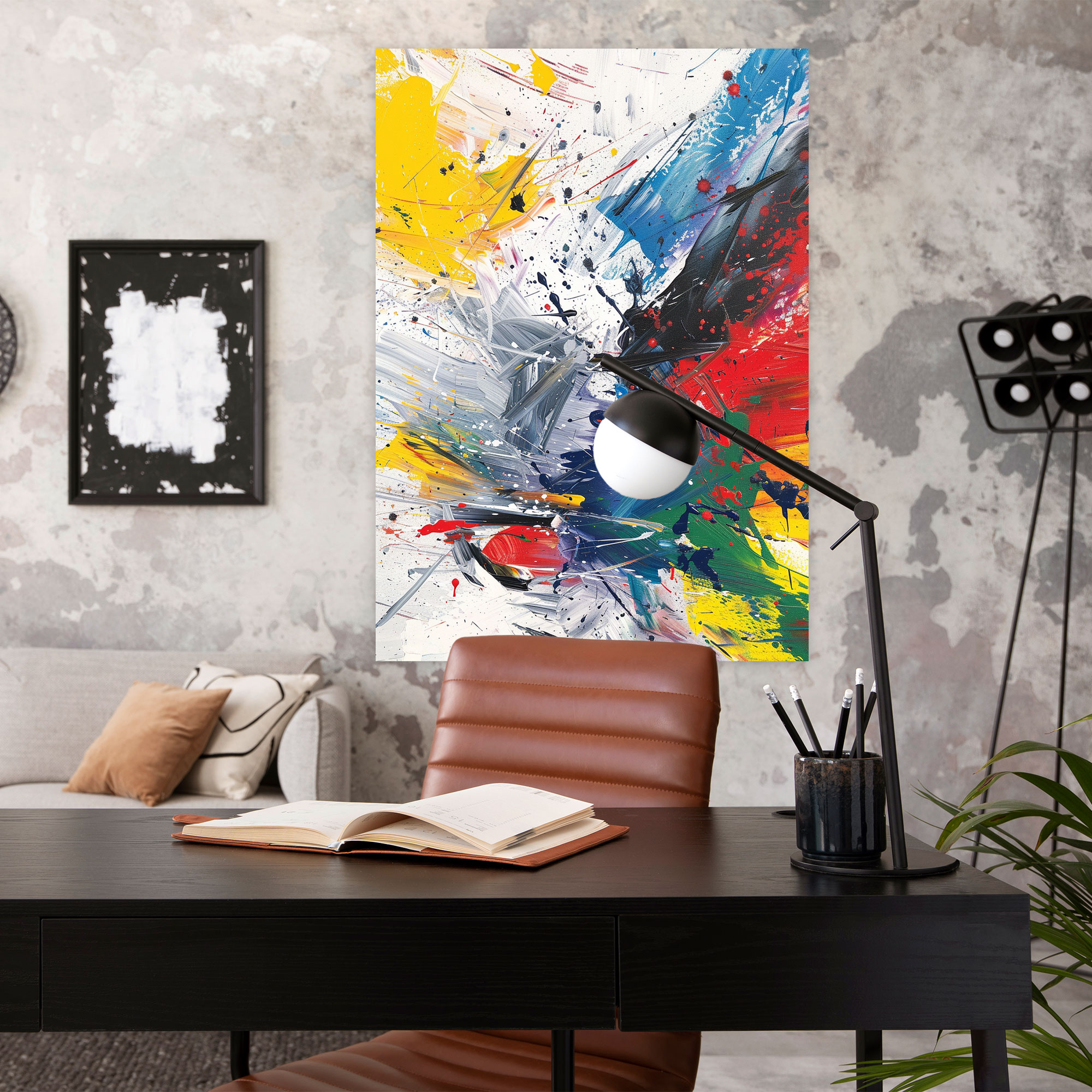 Expressive Action Painting Wall Art - Action Painting, Canvas, Wall Decoration, Action Painting