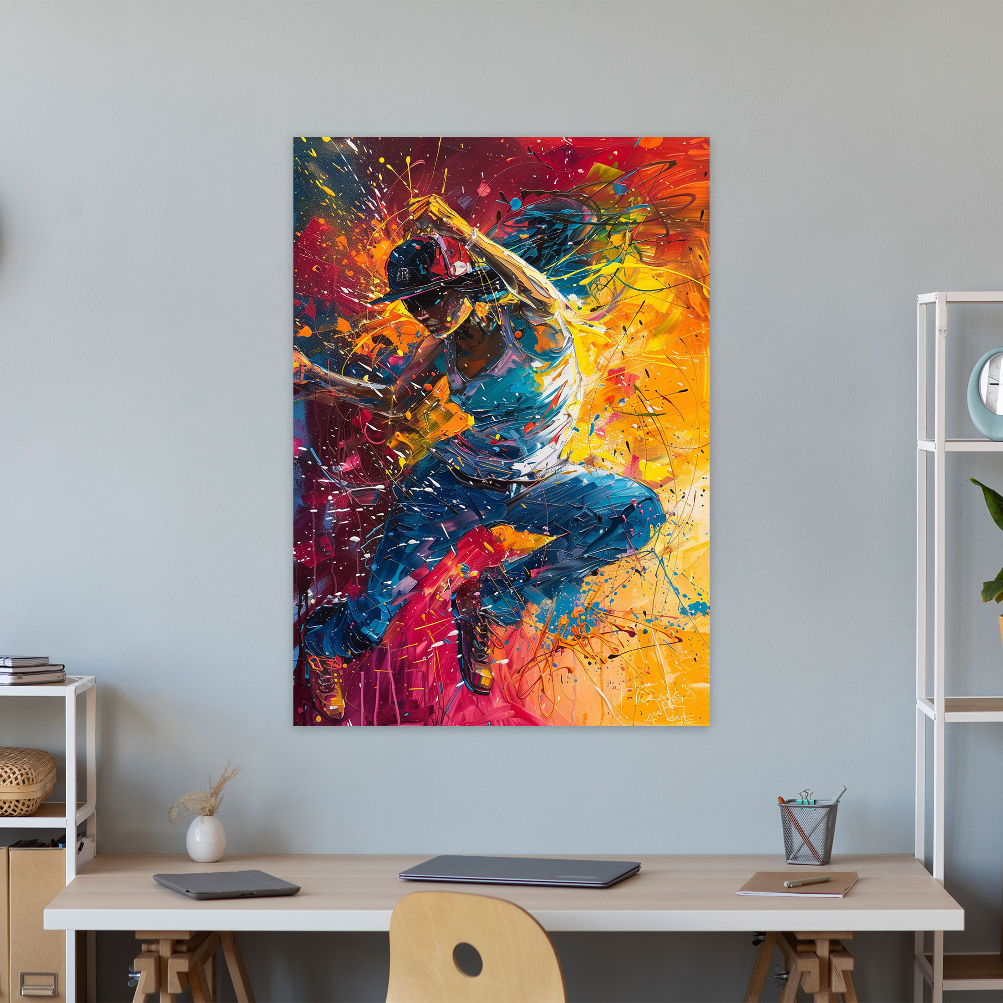 Dynamic Action Painting Canvas Print - Action Painting, Wall Decoration, Canvas, Canvas Print