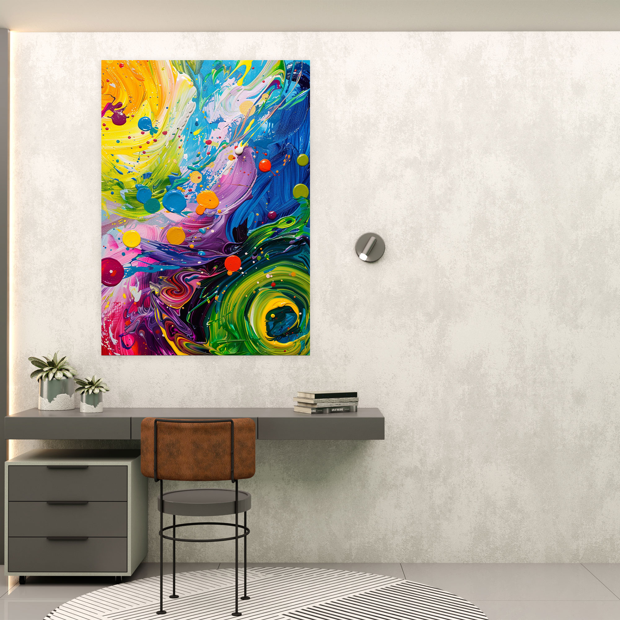 Lively Action Painting Wall Decoration - Action Painting, Canvas Print, Wall Art, Action Painting