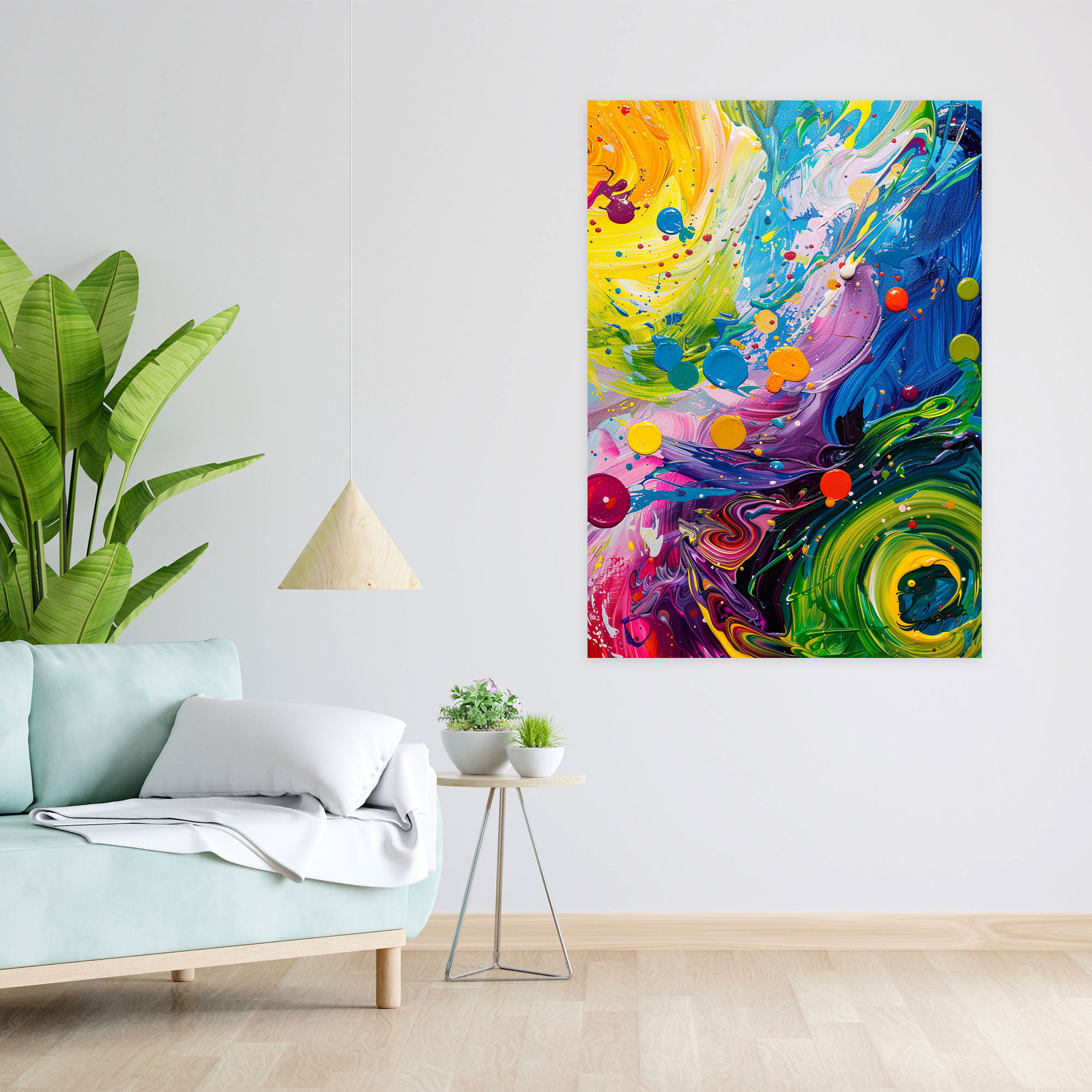 Lively Action Painting Wall Decoration - Action Painting, Canvas Print, Wall Art, Action Painting