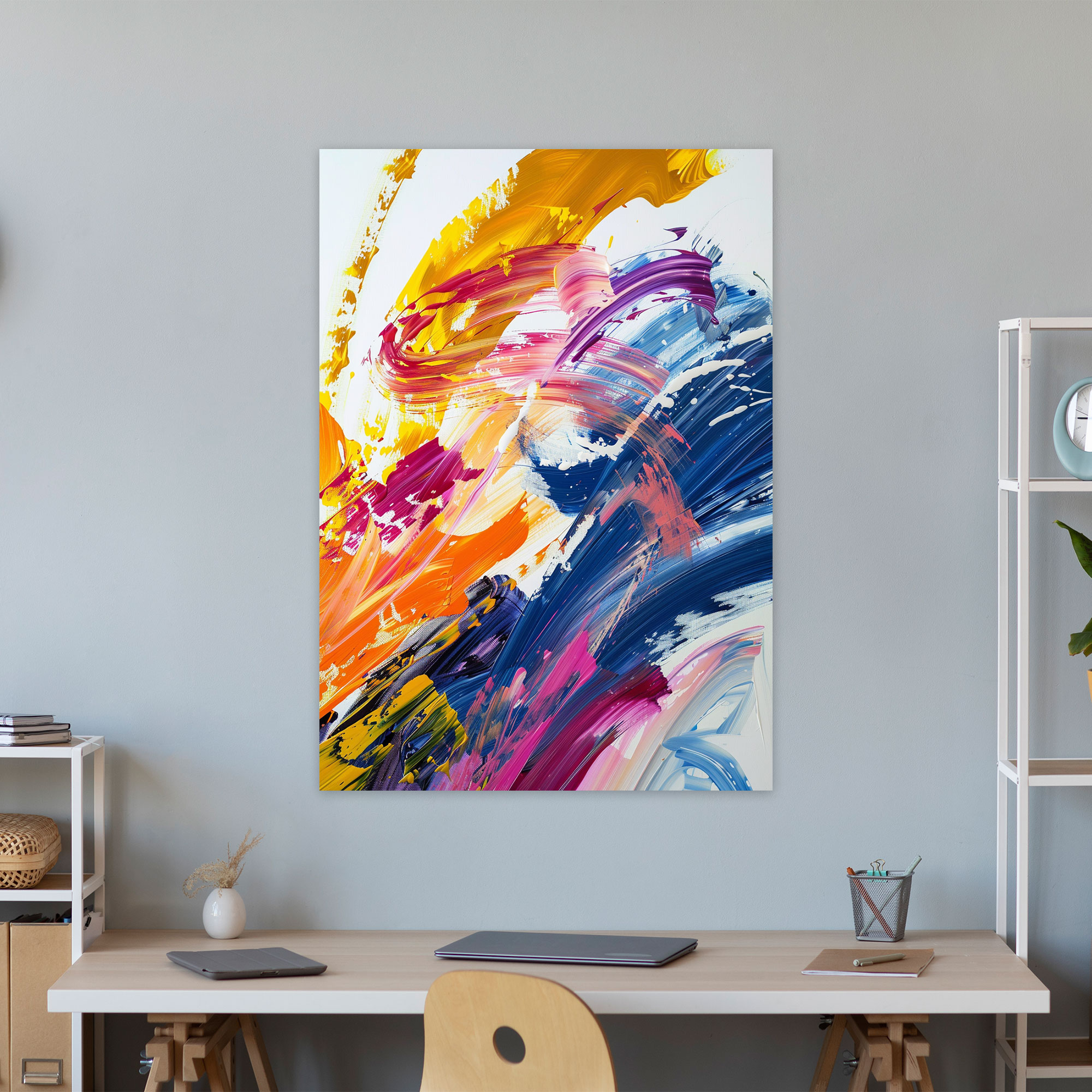 Action Painting Wall Art - Energetic Brush Strokes - Action Painting, Action Painting, Canvas Wall Art, Wall Art