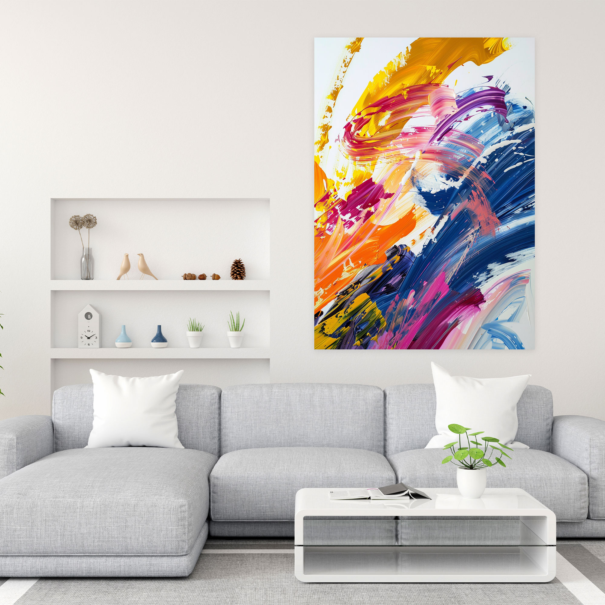Action Painting Wall Art - Energetic Brush Strokes - Action Painting, Action Painting, Canvas Wall Art, Wall Art