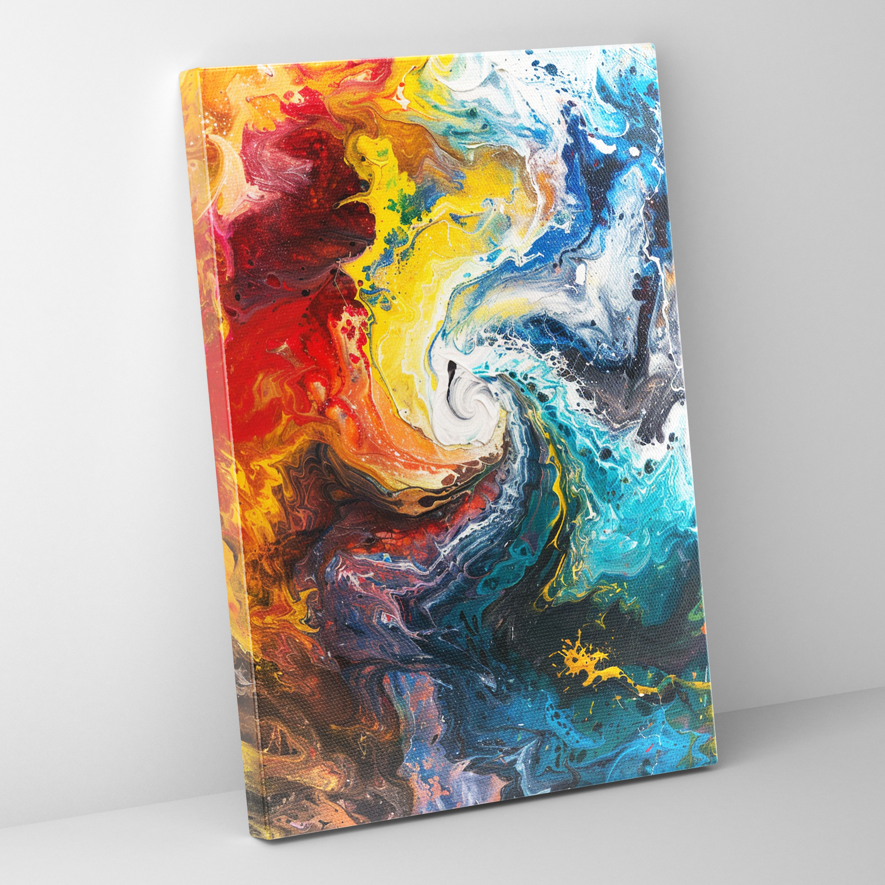 Action Painting Canvas Print - Swirling Colors - Action Painting, Home Decoration, Canvas Print, Wall Art