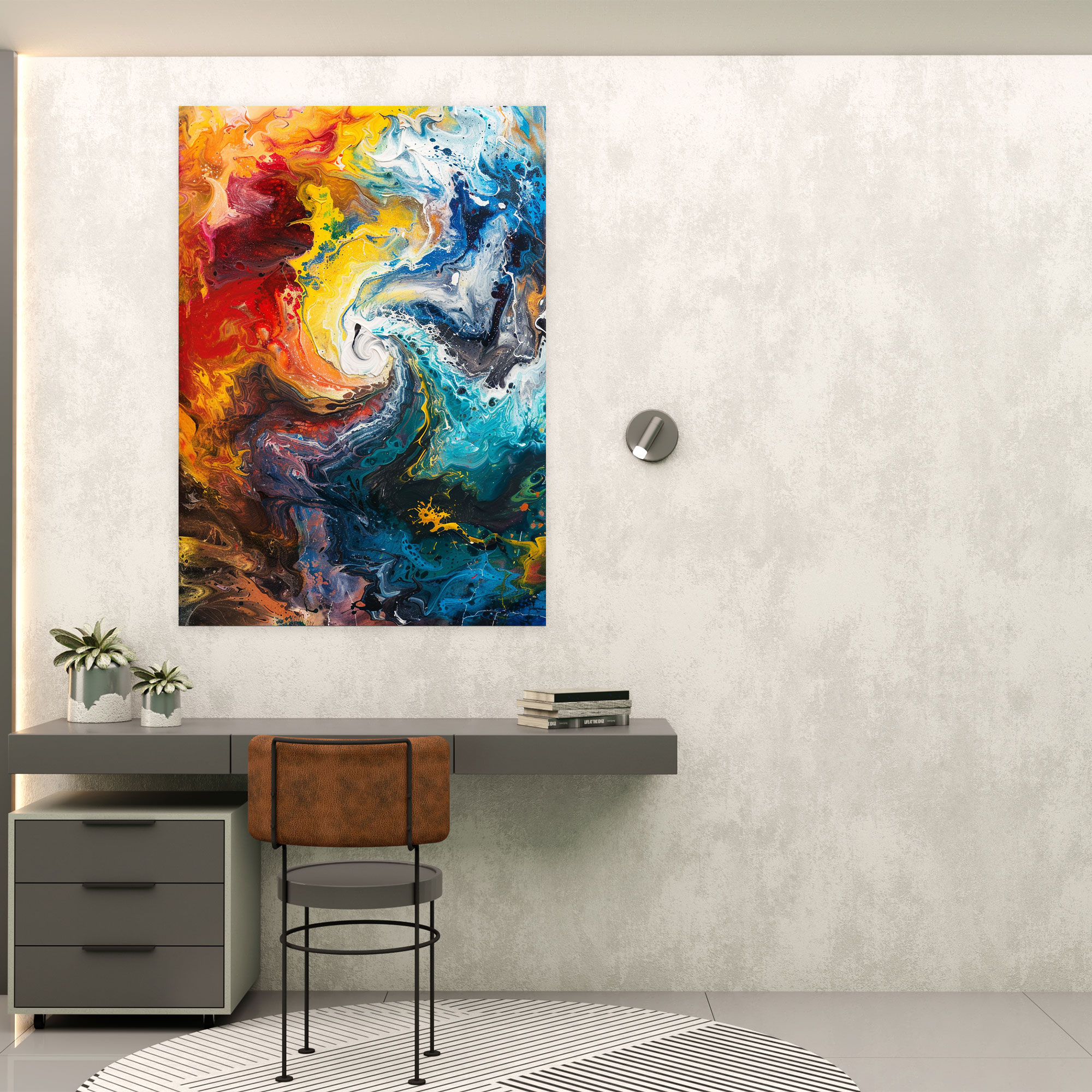 Action Painting Canvas Print - Swirling Colors - Action Painting, Home Decoration, Canvas Print, Wall Art