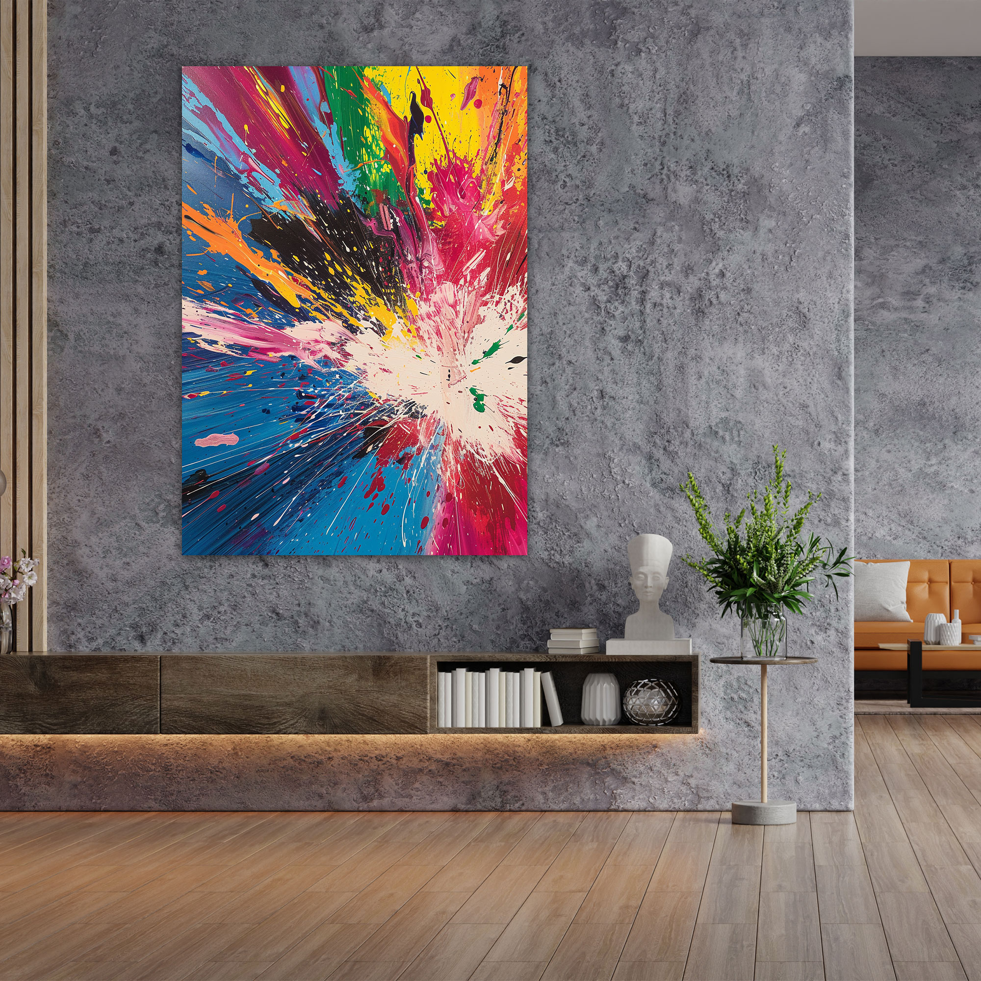 Action Painting Wall Art - Vibrant Bursts - Action Painting, Wall Decoration, Wall Art, Action Painting