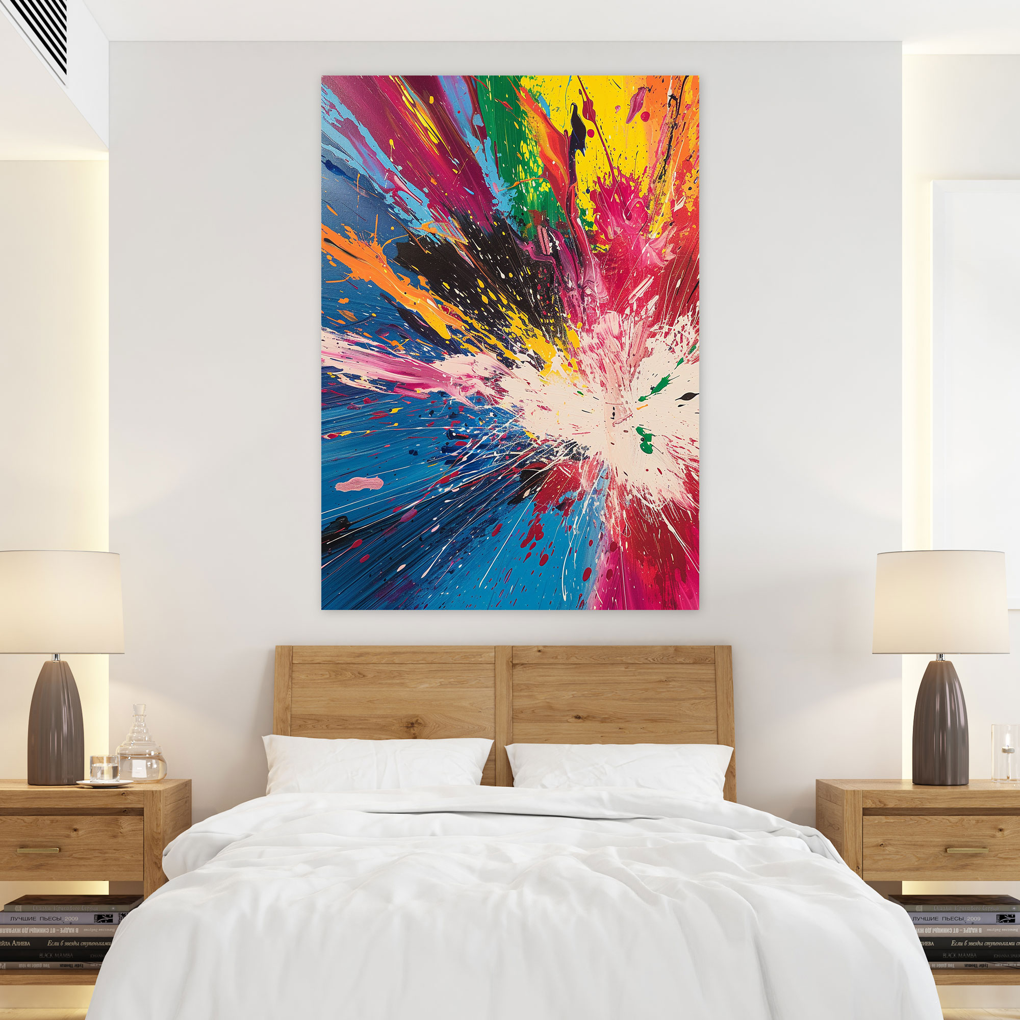 Action Painting Wall Art - Vibrant Bursts - Action Painting, Wall Decoration, Wall Art, Action Painting