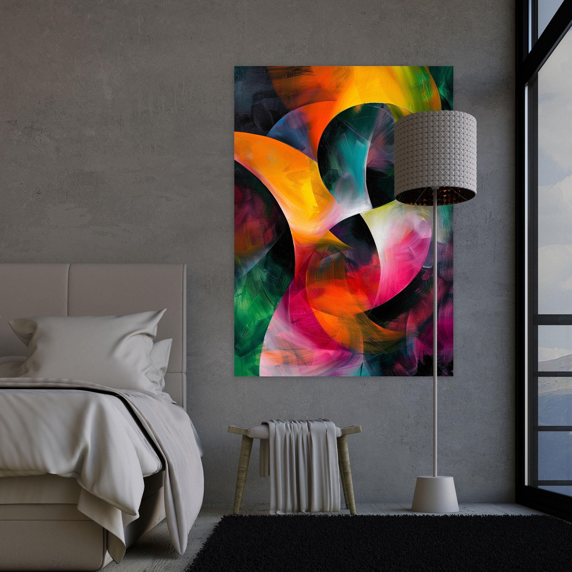 Action Painting Canvas Print - Abstract Forms - Action Painting, Wall Art, Action Painting, Home Decoration