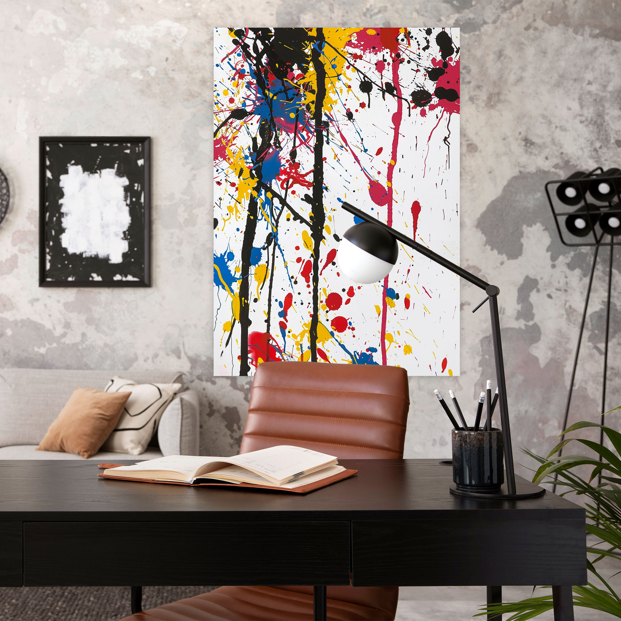Abstract Action Painting Canvas Print - Action Painting, Home Decoration, Canvas, Wall Decoration