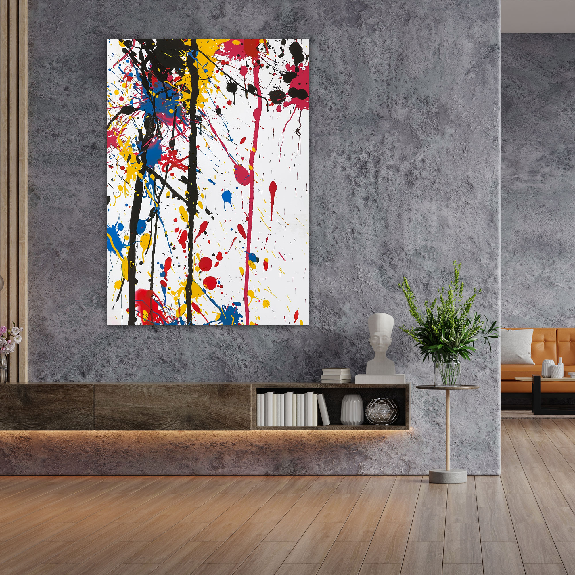 Abstract Action Painting Canvas Print - Action Painting, Home Decoration, Canvas, Wall Decoration