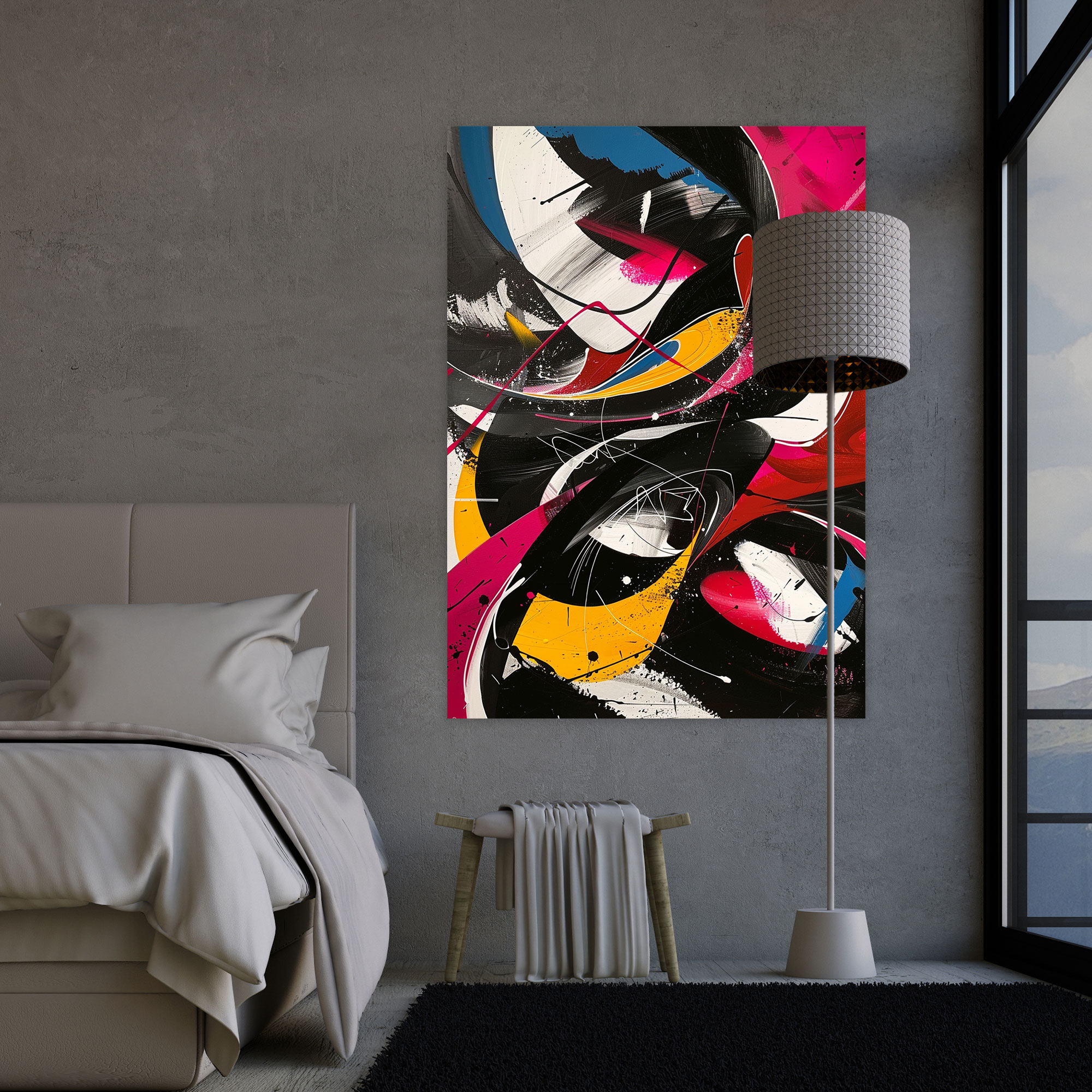 Colorful Action Painting Wall Decoration - Action Painting, Home Decoration, Action Painting, Canvas Wall Art